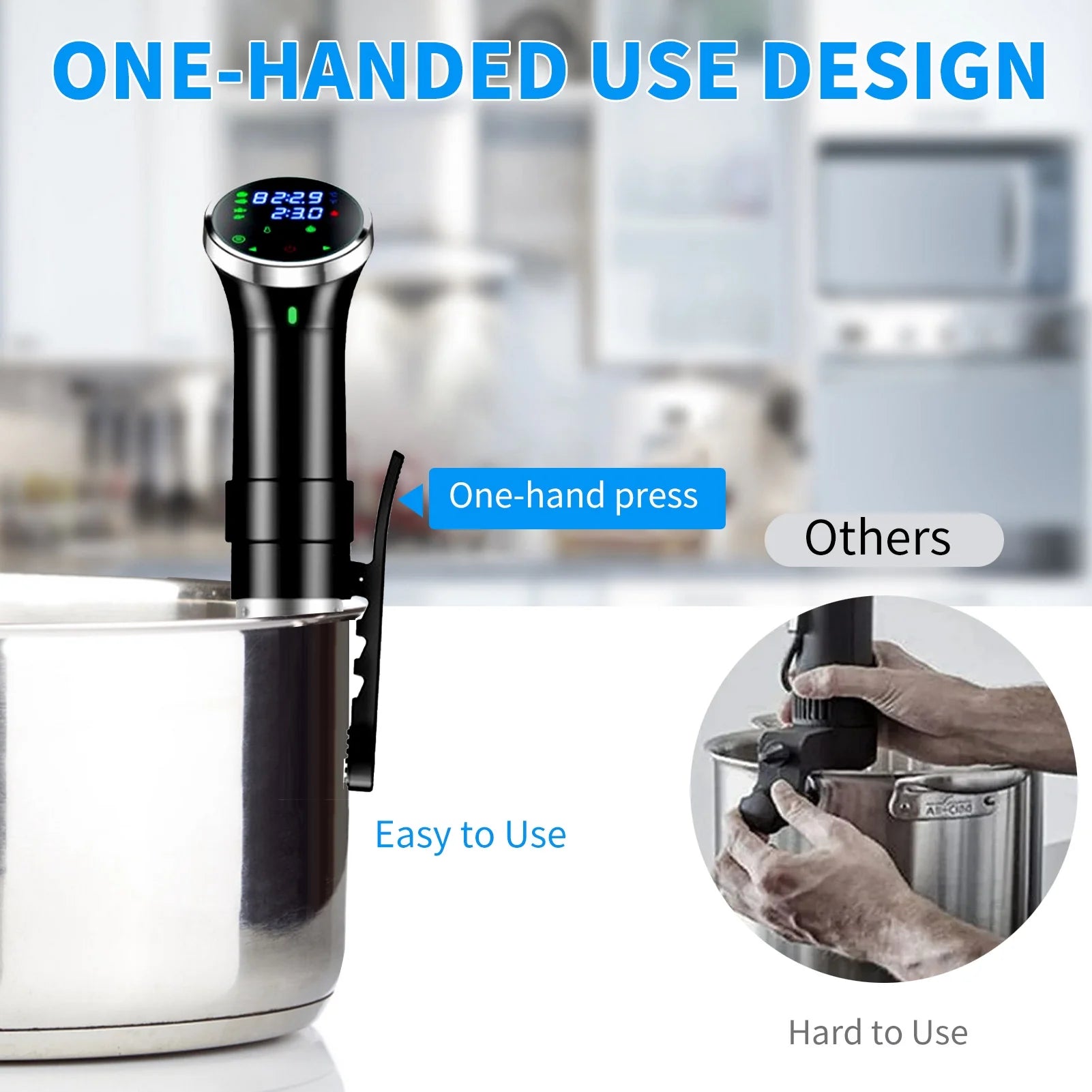 Upgraded Version Sous Vide Machines,1100W One-Touch Control Menu Precision Cooker, Waterproof Immersion Circulator with Digital Touch Screen and Accurate Temperature Time Control