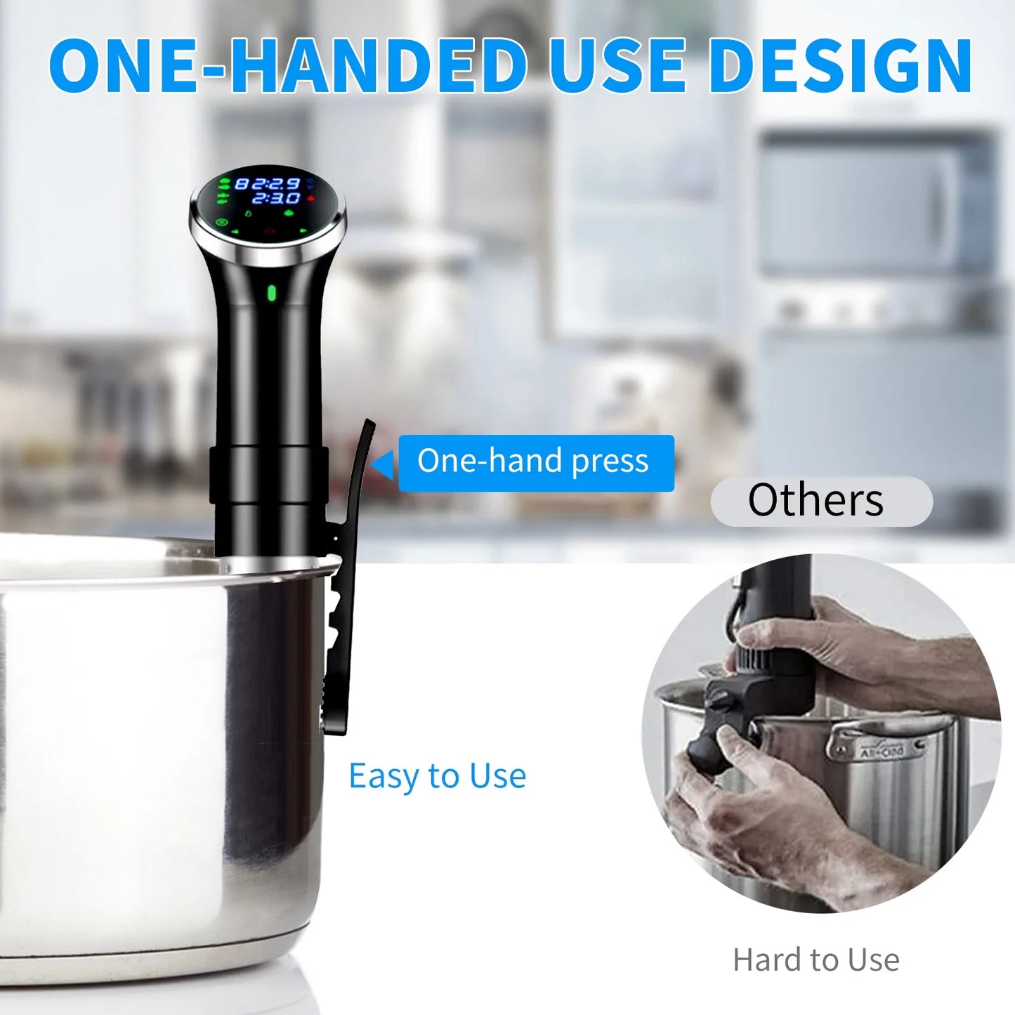 Upgraded Version Sous Vide Machines,1100W One-Touch Control Menu Precision Cooker, Waterproof Immersion Circulator with Digital Touch Screen and Accurate Temperature Time Control