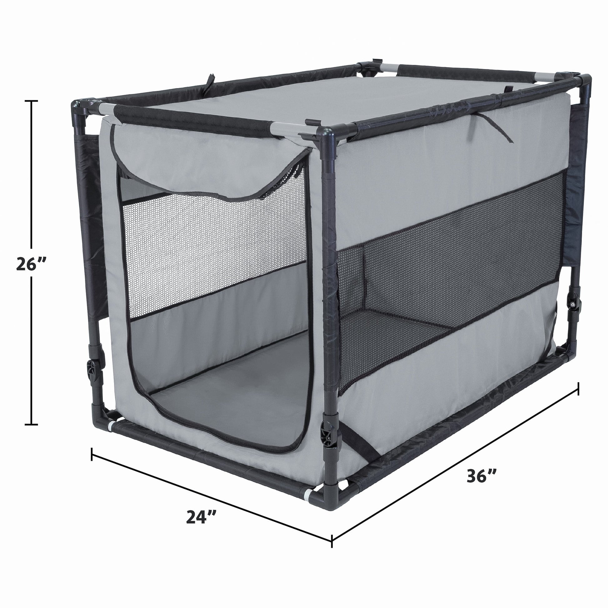 Large Portable Folding Dog Kennel in Gray