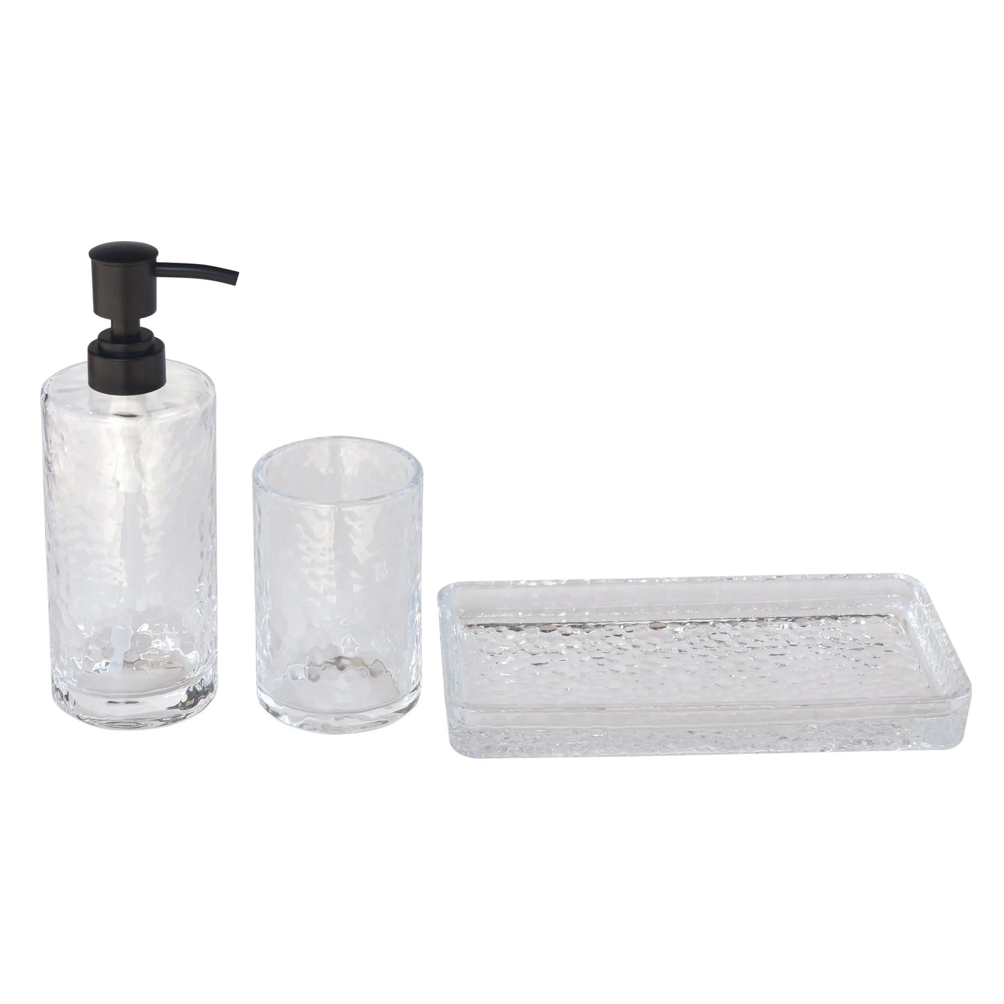 Hammered Glass Soap Pump