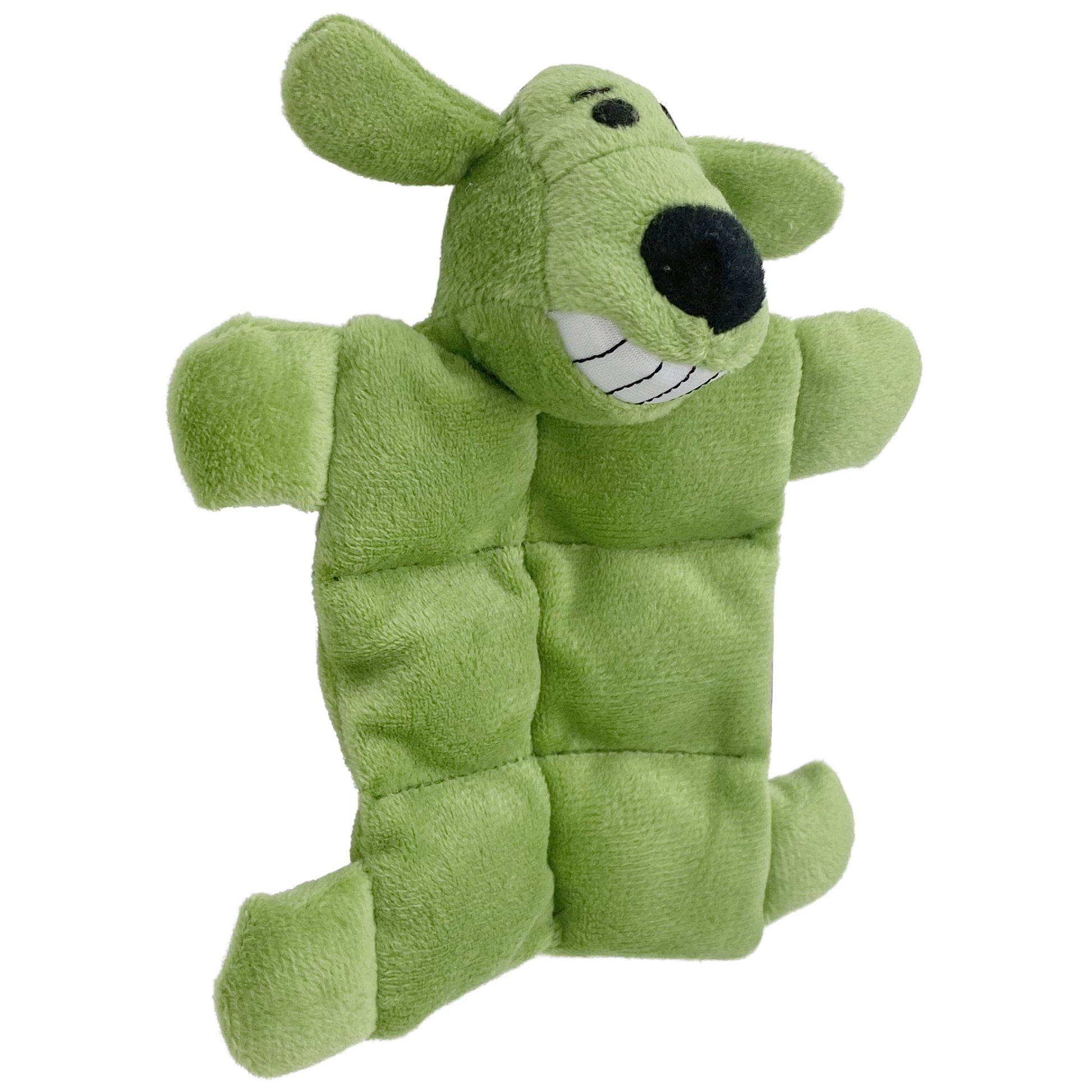 Mini Pet Loofa Squeaker Mat, Plush Dog Toy, Green