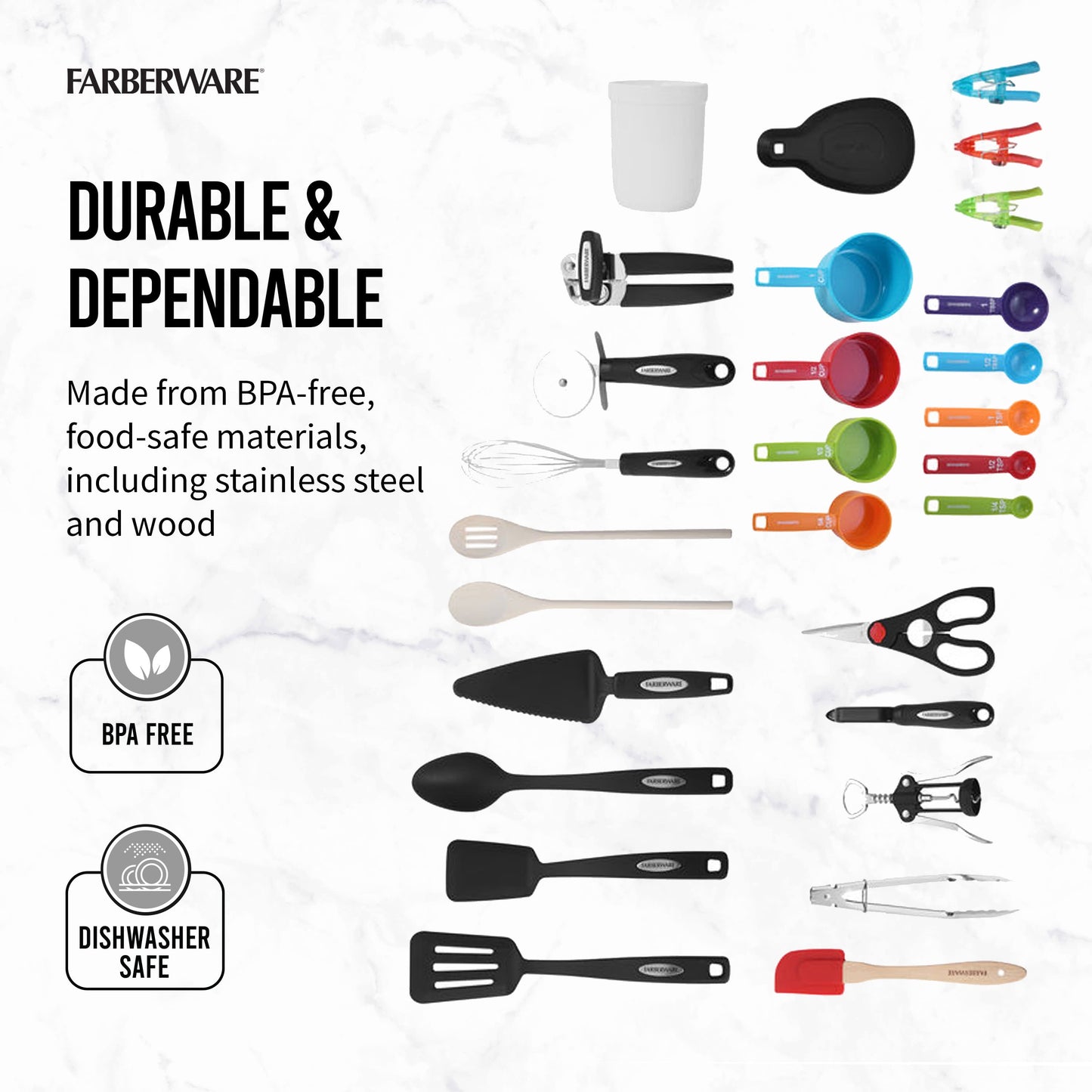 28-Piece Kitchen Utensil & Gadget Kitchen Utensil Sets Multicolor
