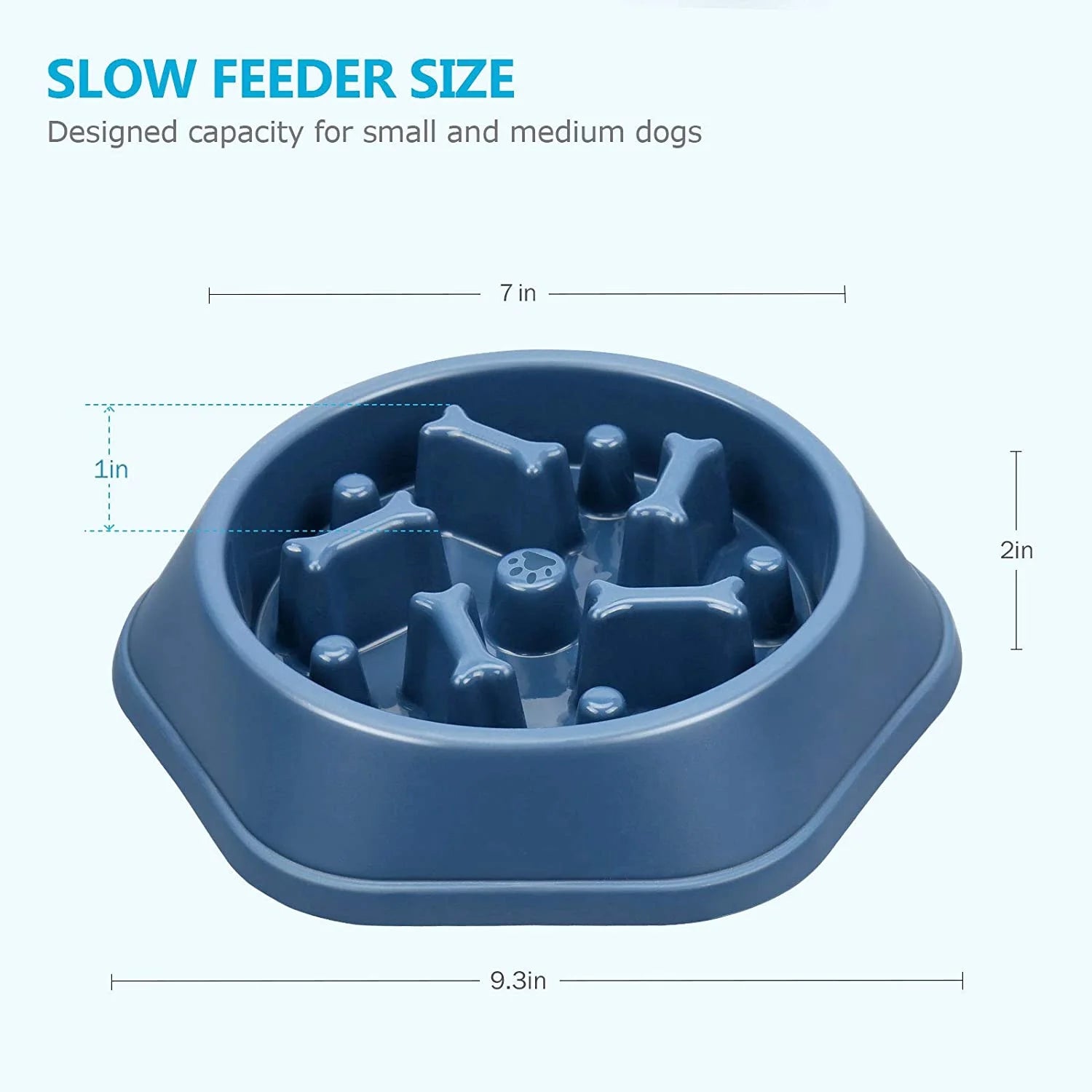 Slow Feeder Dog Bowls, Anti-Gulping Slow Feeding Dog Food Bowls, Non Slip Anti-Choking Bloat Stop Healthy Design Bone Pattern Interactive Puzzle Bowls for Small Medium Dogs