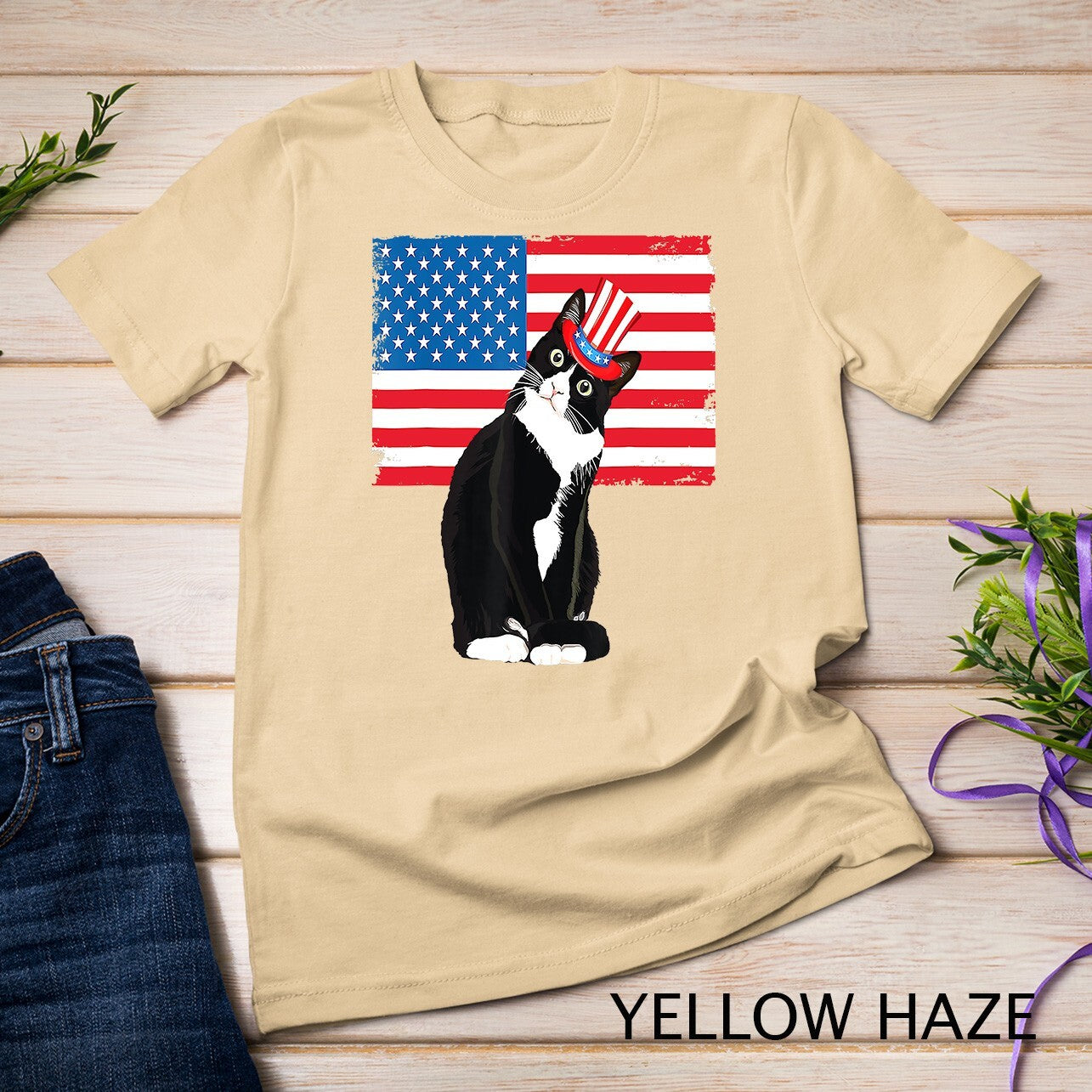 Tuxedo Cat 4Th of July Hat Patriotic Gift Adults Kids T-Shirt Unisex T-Shirt