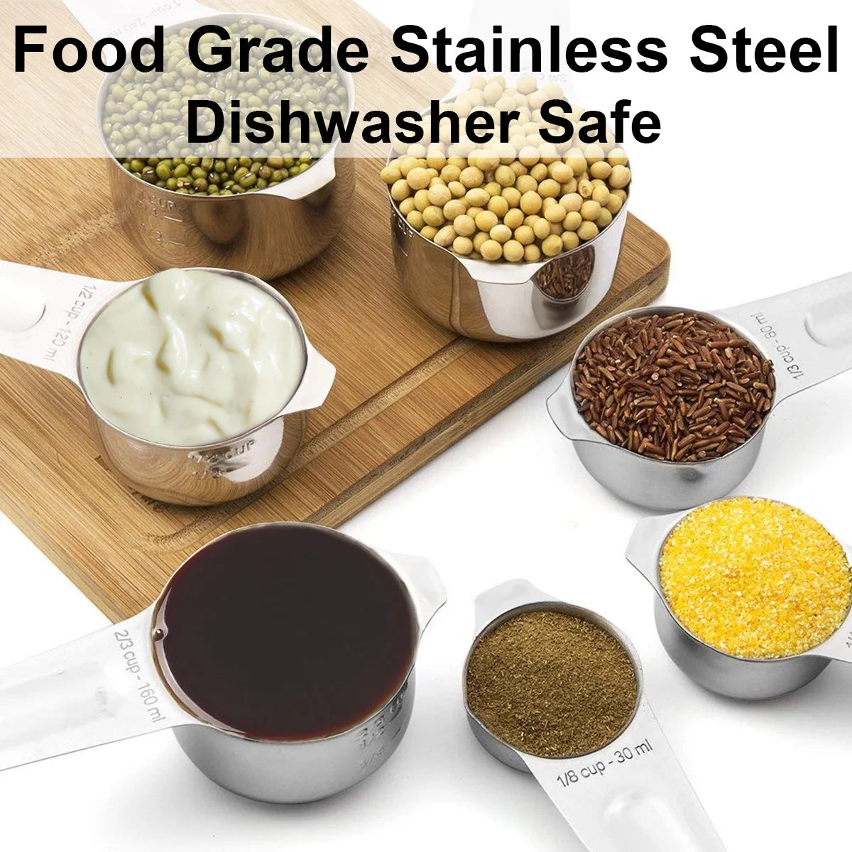 20 Pieces 18/8 Stainless Steel Measuring Cups & Spoons Set, Cups and Spoons,Kitchen Gadgets for Cooking & Baking