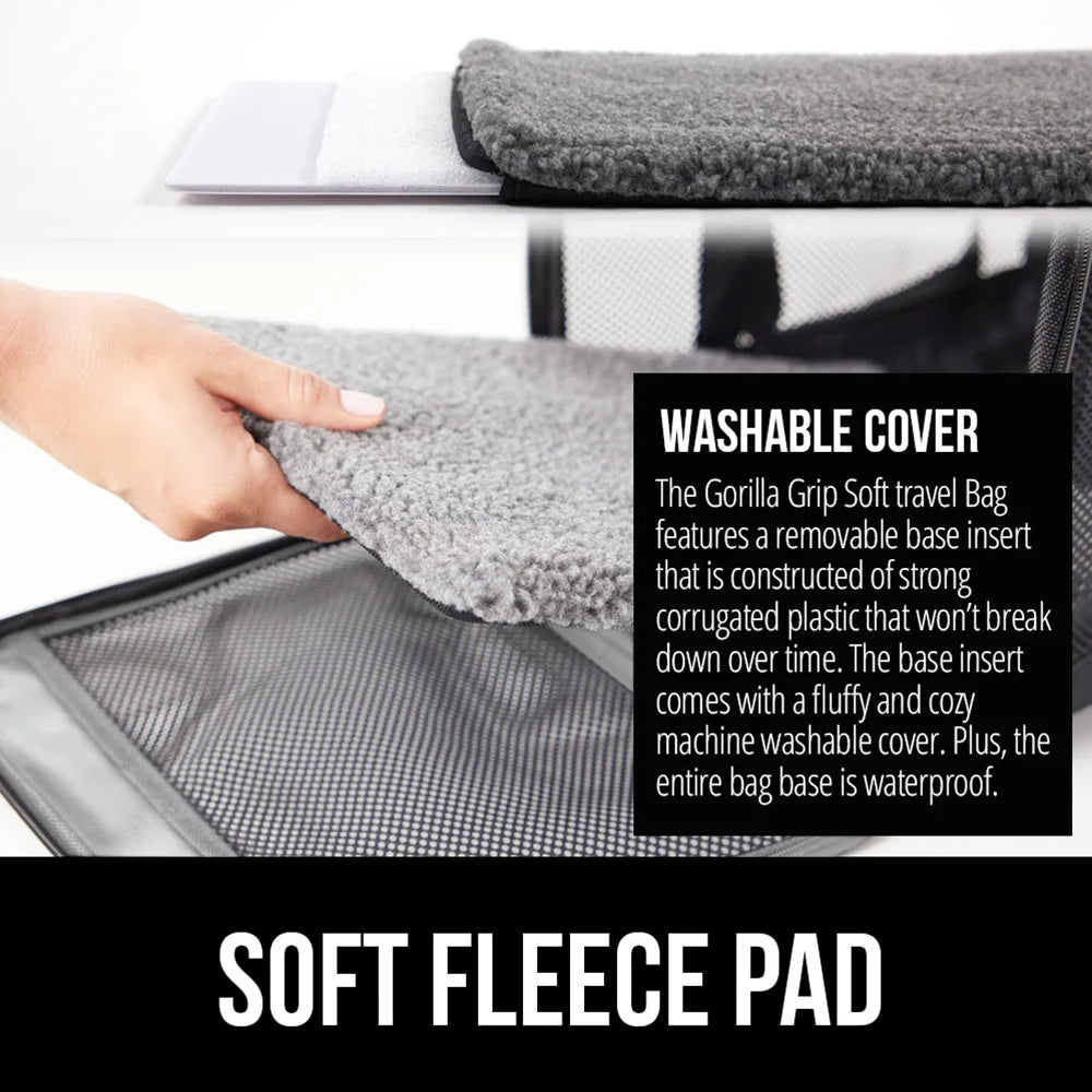 Portable Cat Carrier and Dog Kennel for Pets up to 15 lbs, Airline-Approved Travel Bag, Gray