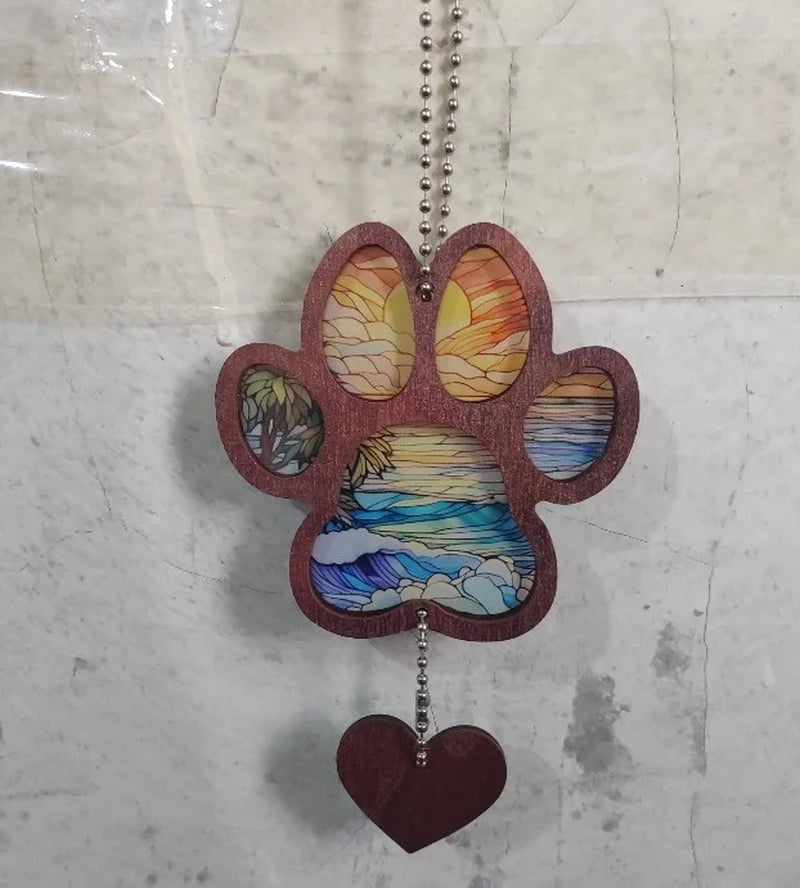 Pet Paw Suncatcher Memorial Custom Name Dog Cat Ornament Window Hanging Sympathy Gift Loss of Pet Passing Away Bereavement Keepsake for Pet Lover Ideas Gift in Loving Memory