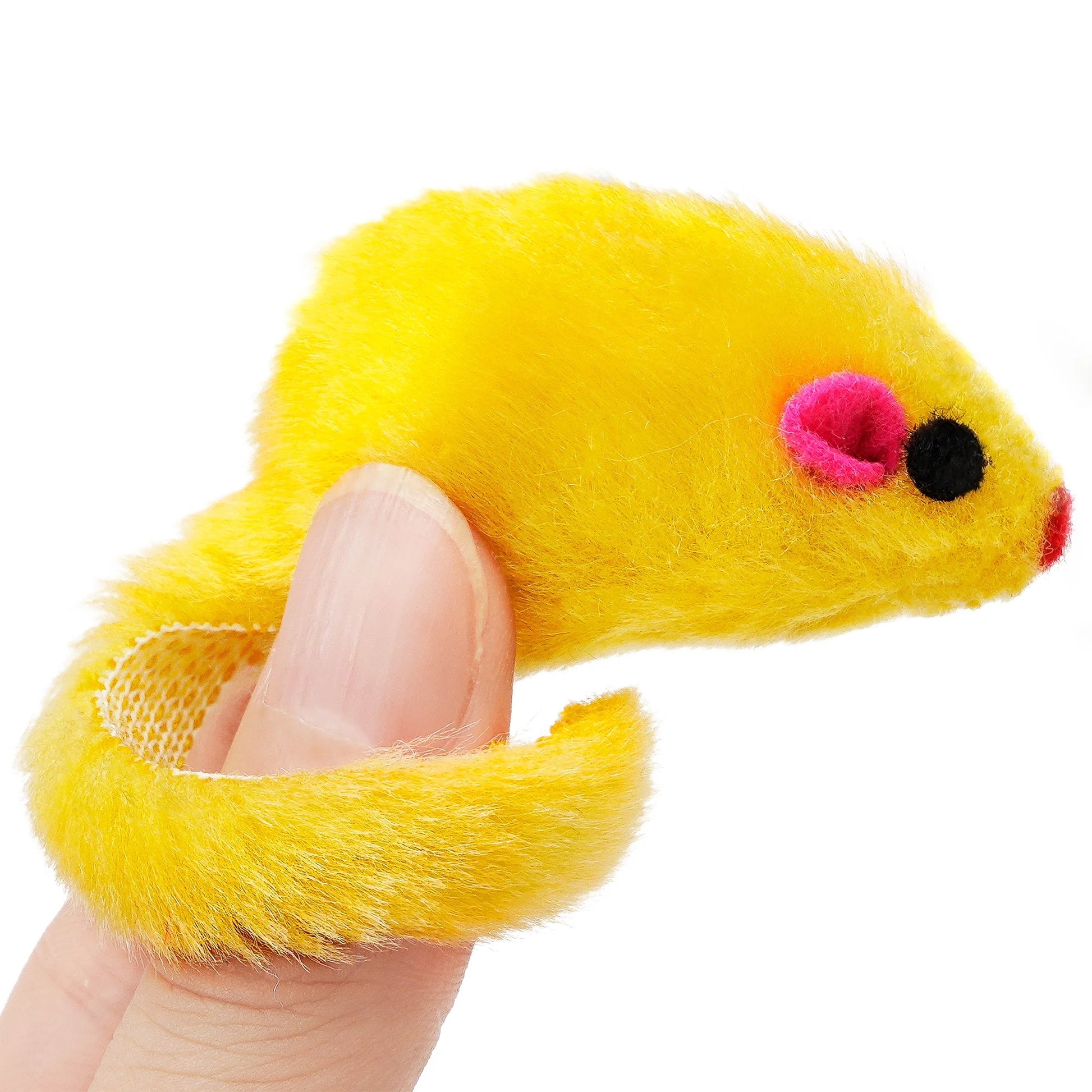 36PCS 4.1'' Furry Cat Toy Mice Rattle Small Mouse Kitten Interactive Play Assorted Color