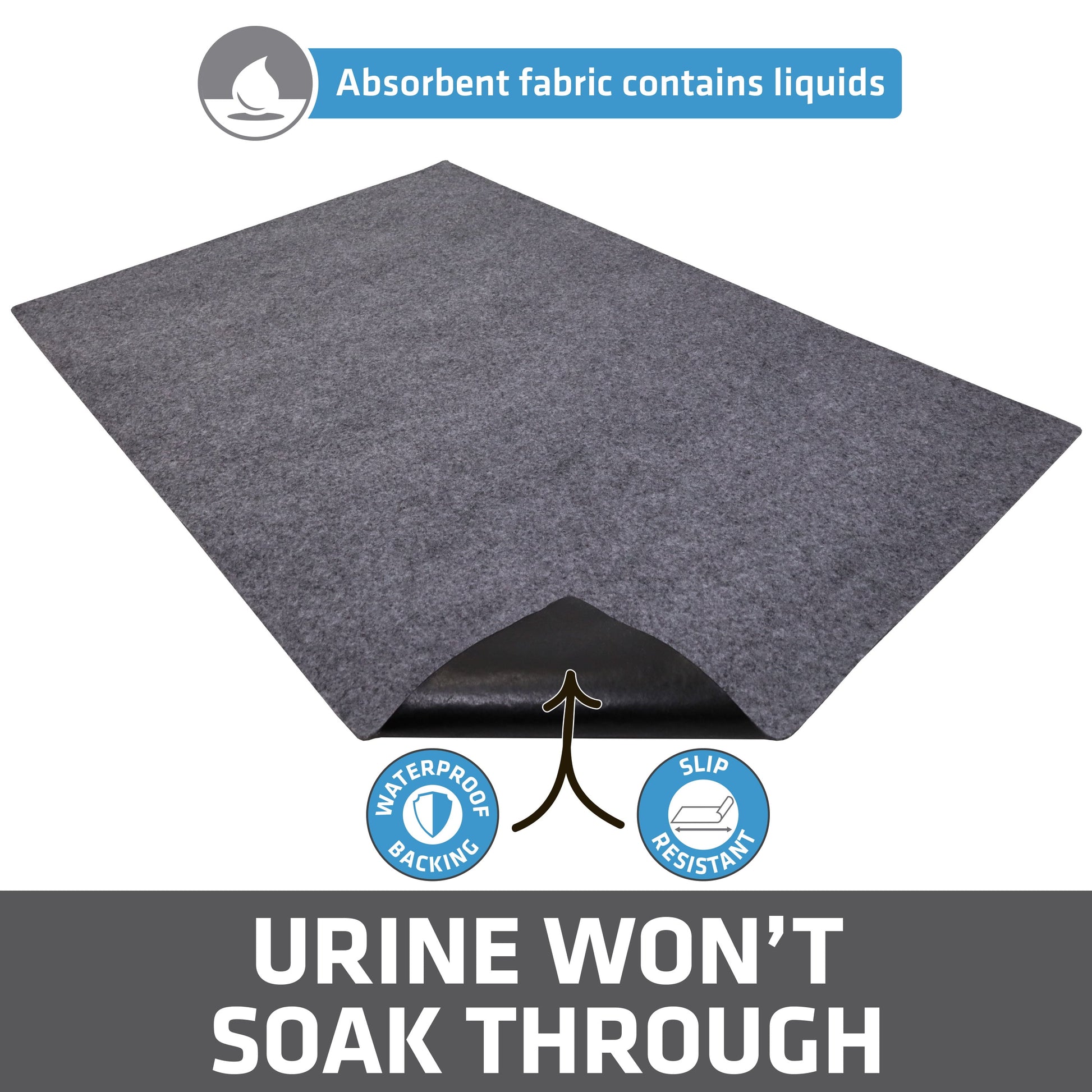 Jumbo Cat Litter Mat - 100% Phthalate and BPA Free; Machine Washable; Soft on Paws