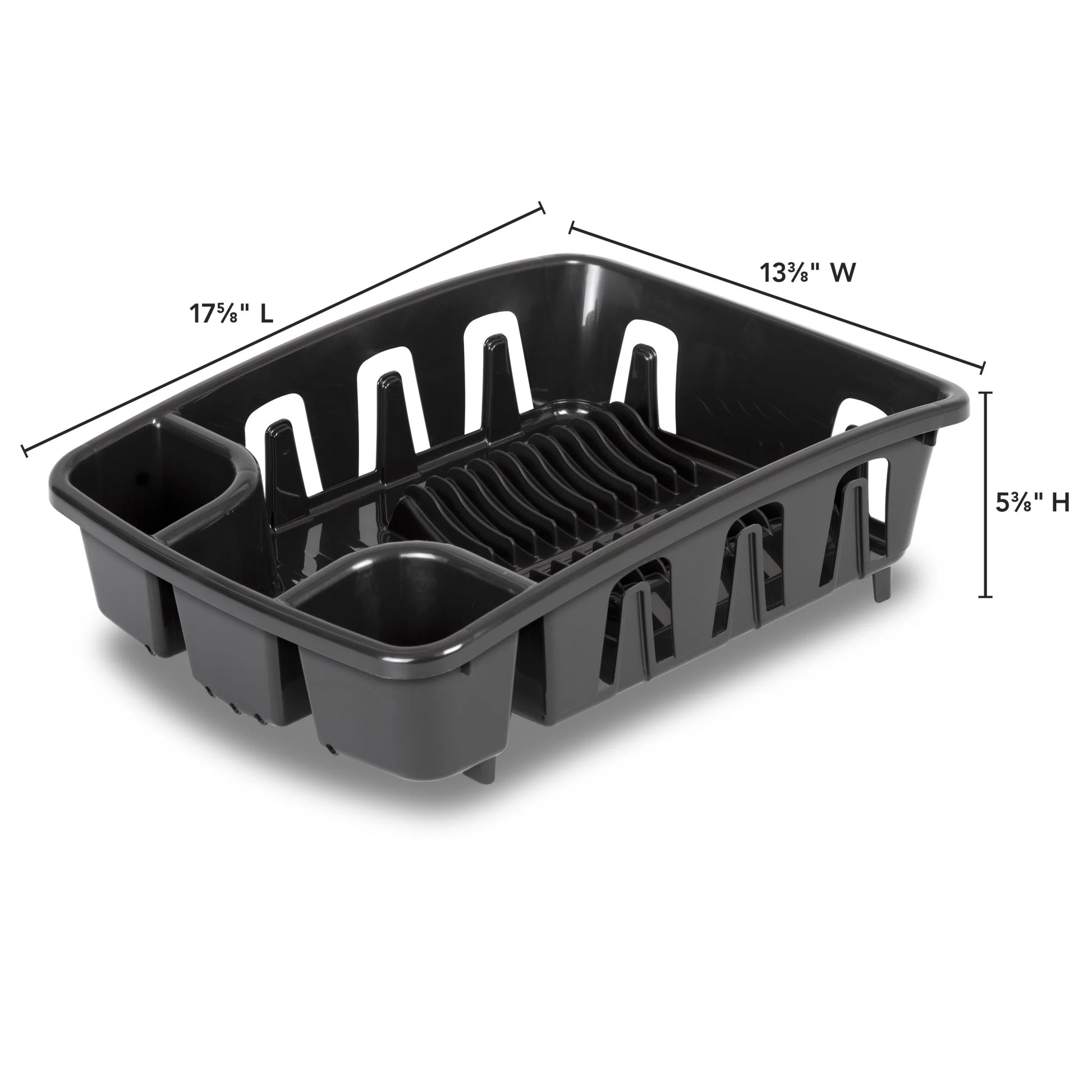 Drainrack, Dishrack and Drainboard All-In-One, Inclined Base for Draining, Black