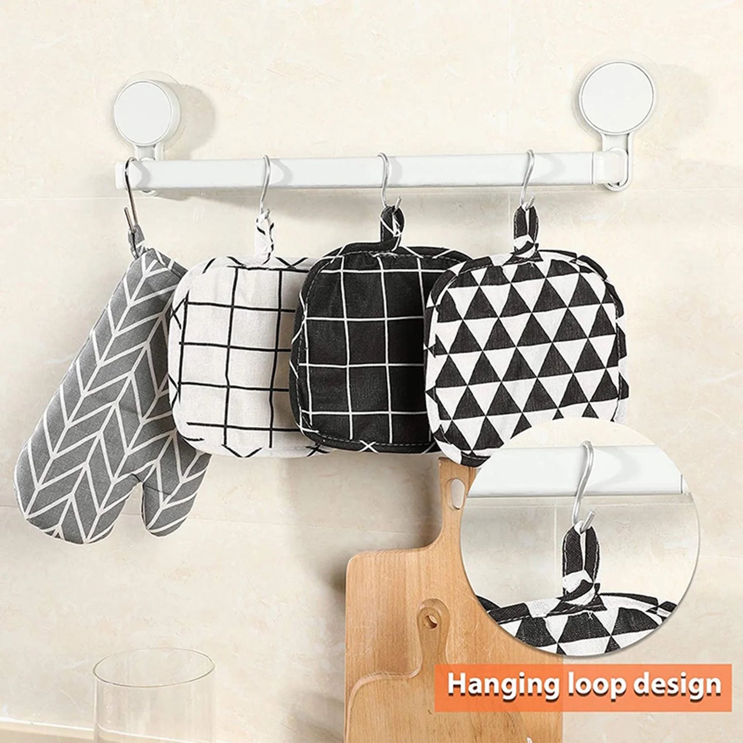 Kitchen Clearance Kitchen Organizers and Storage Set of 6 Oven Mitts and Pot Holders Kitchen Microwave Mitts Heat Oven Mittens and Oven Hot Mitts Pad for Cooking Grey