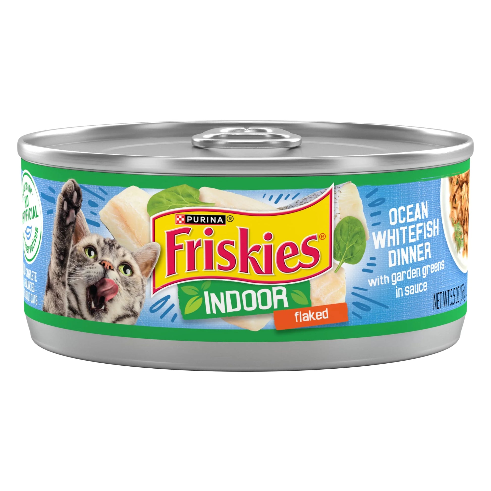 Purina  Indoor Flaked Ocean Whitefish Dinner Wet Cat Food, 5.5 oz Can