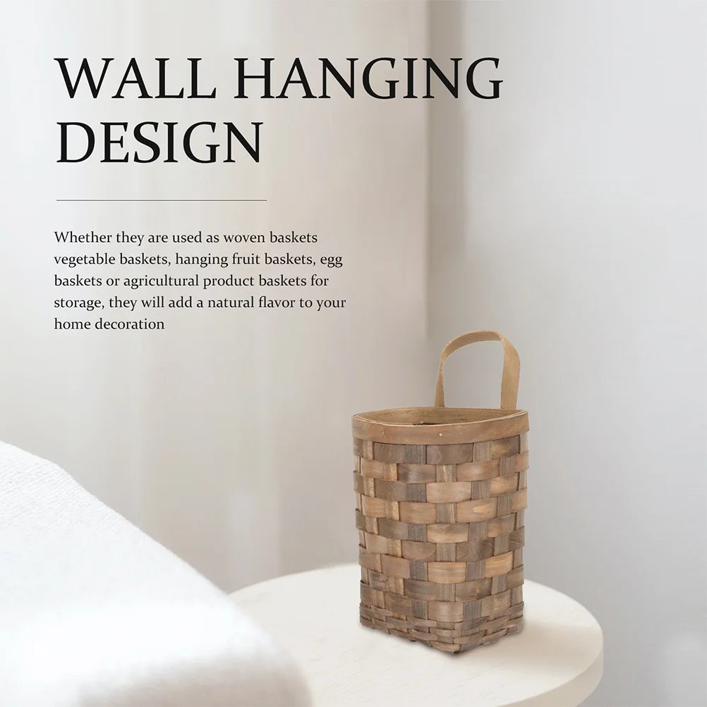 Wicker Hanging Wall Basket Decor Kitchen Storage Flower Housewarming Gift