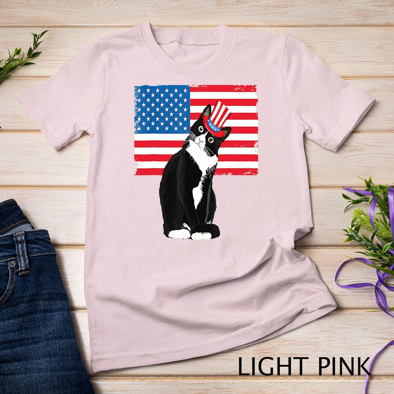 Tuxedo Cat 4Th of July Hat Patriotic Gift Adults Kids T-Shirt Unisex T-Shirt