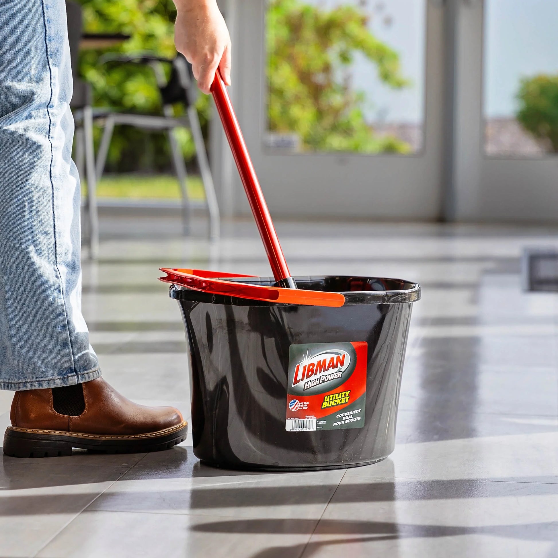 Heavy Duty 3.5 Gallon Utility Bucket Oval Polypropylene Black