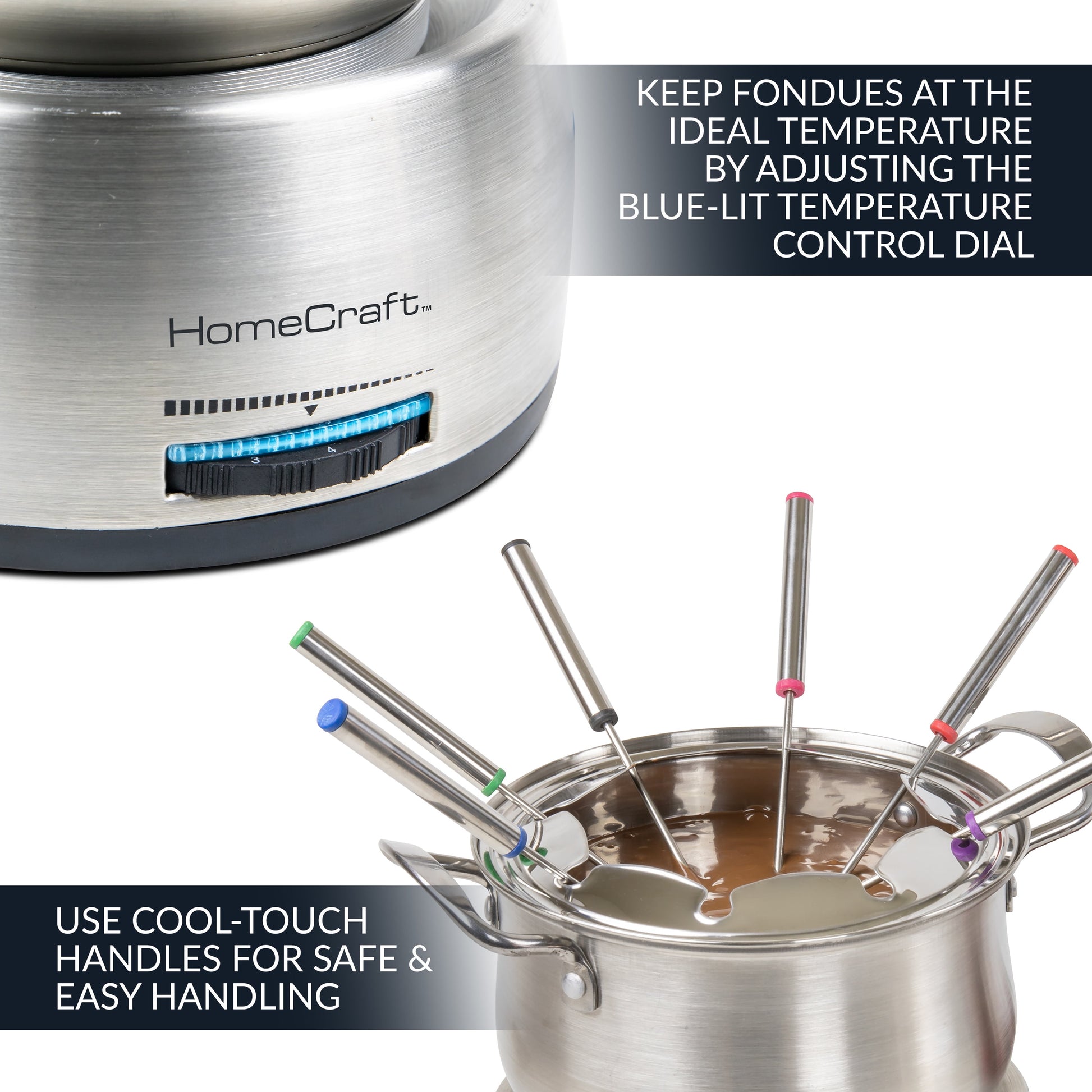 HCFP8SS 8-Cup Electric Fondue Set, Stainless Steel