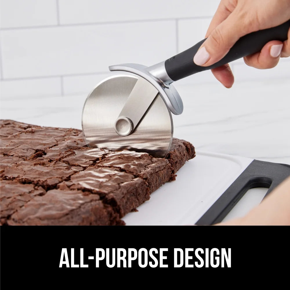 Pizza Cutter Wheel, 9 Inch Pizza Pie Slicer, Rust Resistant Stainless Steel Blade Black