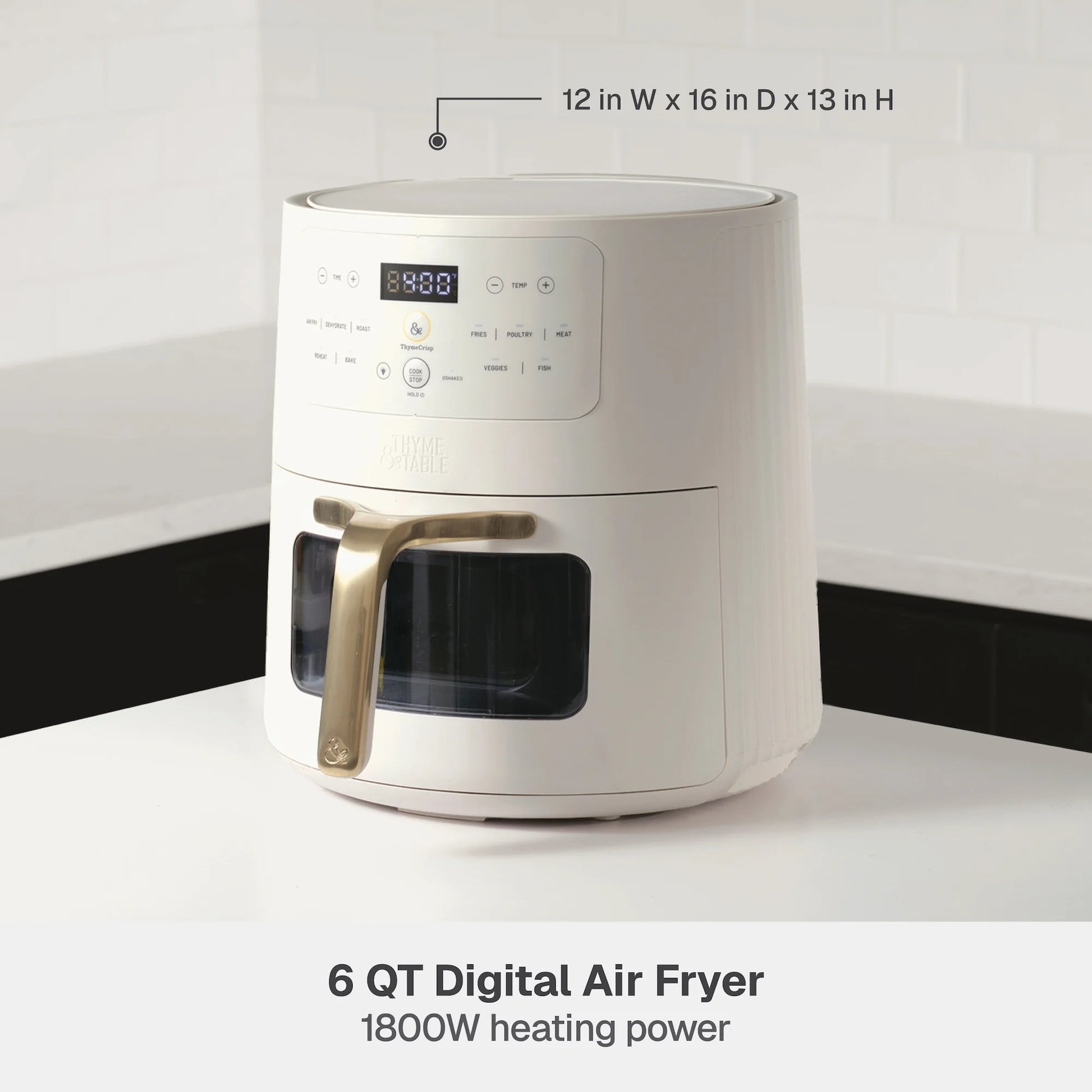 6QT Air Fryer, Sand White