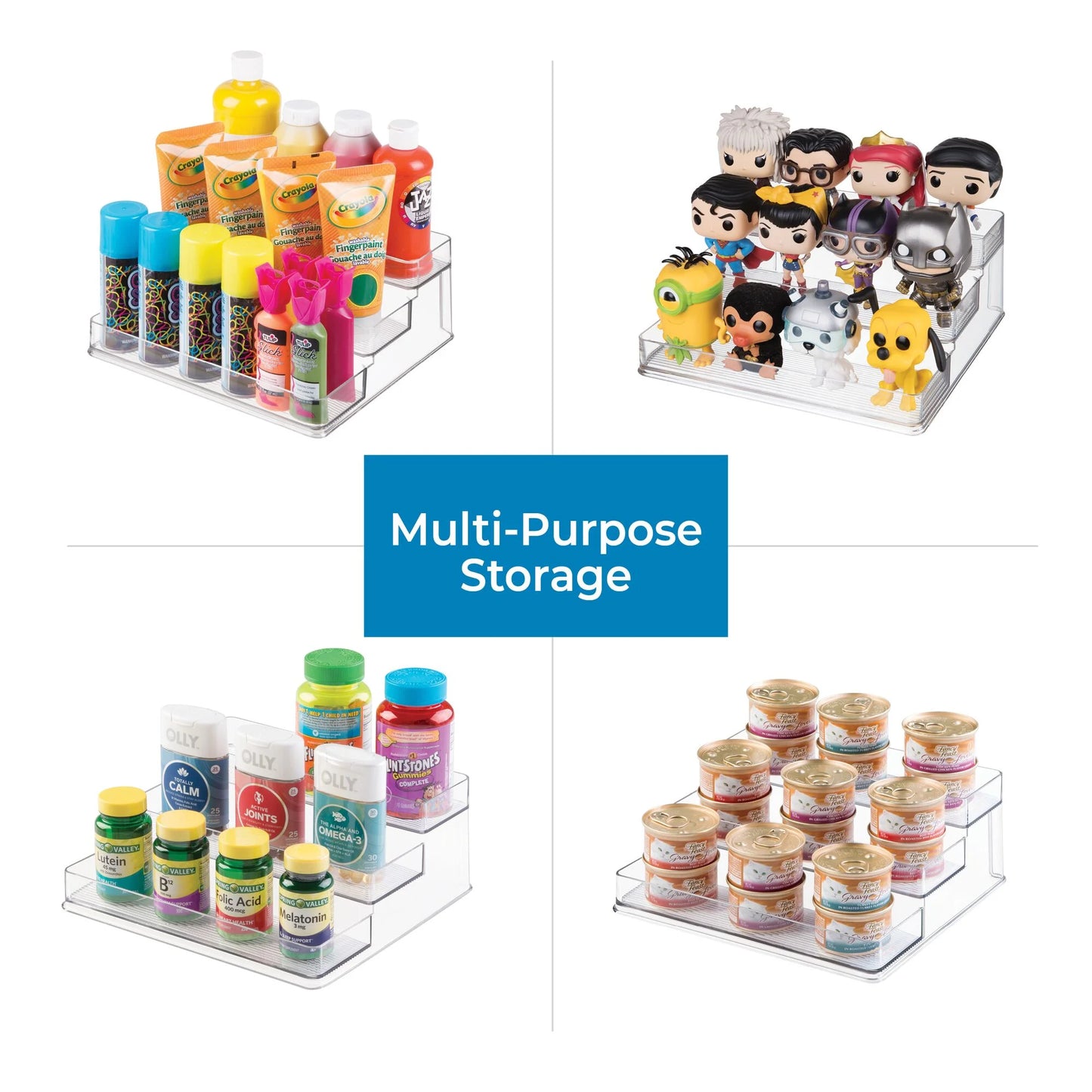 Bpa-Free Plastic 3-Tiered Spice Kitchen Organizer, Clear