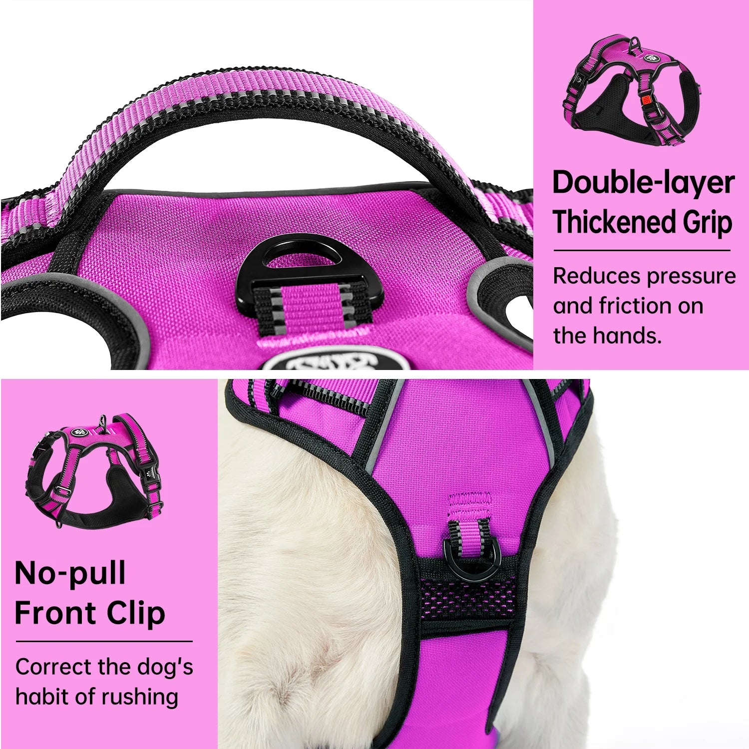 FURRYFECTION Reflective No-Pull Dog Vest Harness with Easy Control Handle