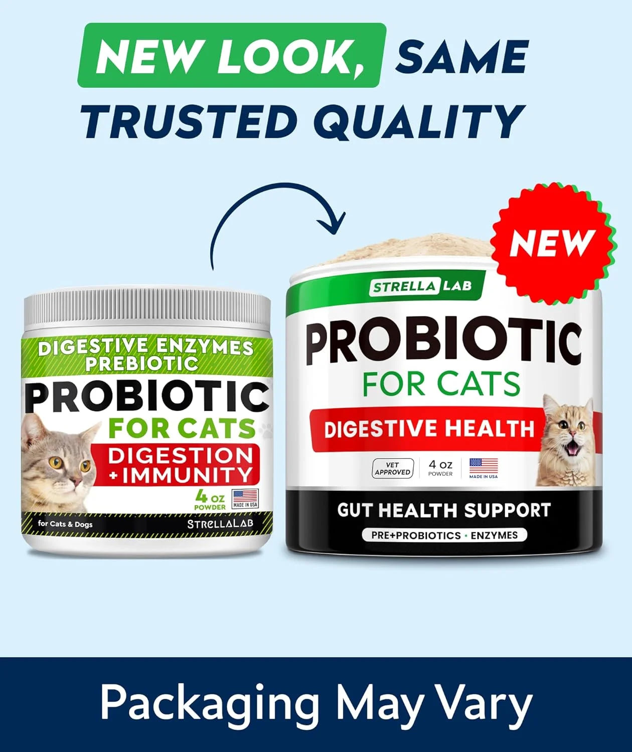 Cat Probiotic Powder - Probiotics for Cats with Diarrhea - Easy to Mix Powder - Cat Probiotics for Indoor Cats, Health Supplies Food Supplement, Pet Probiotics, Digestive Support (4 Oz)