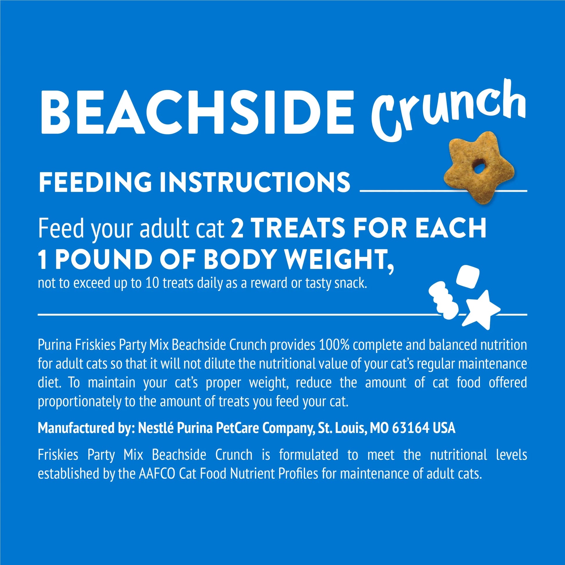 Purina  Party Mix Beachside Crunch Cat Treats with Shrimp, Crab, and Tuna, 6 oz Bag