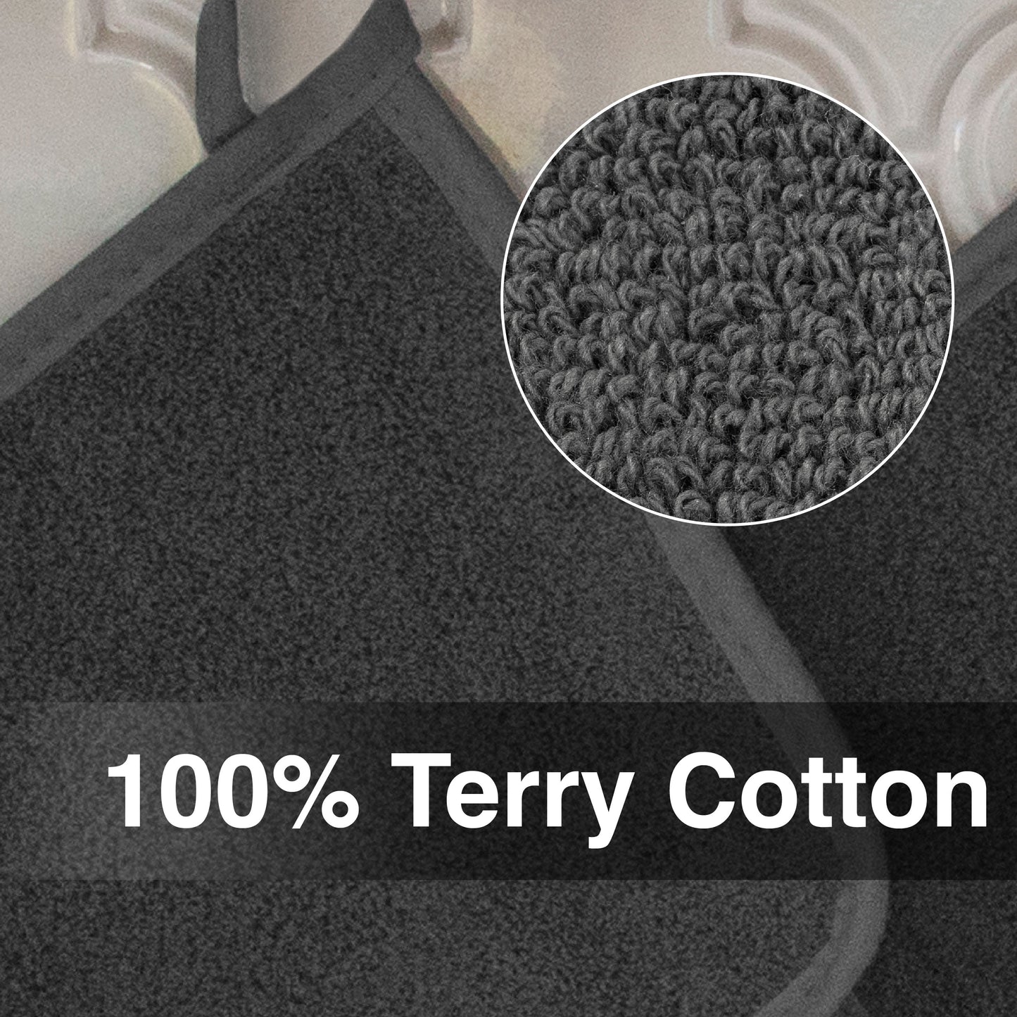 4-Pack Terry Pot Holder Set, Graphite