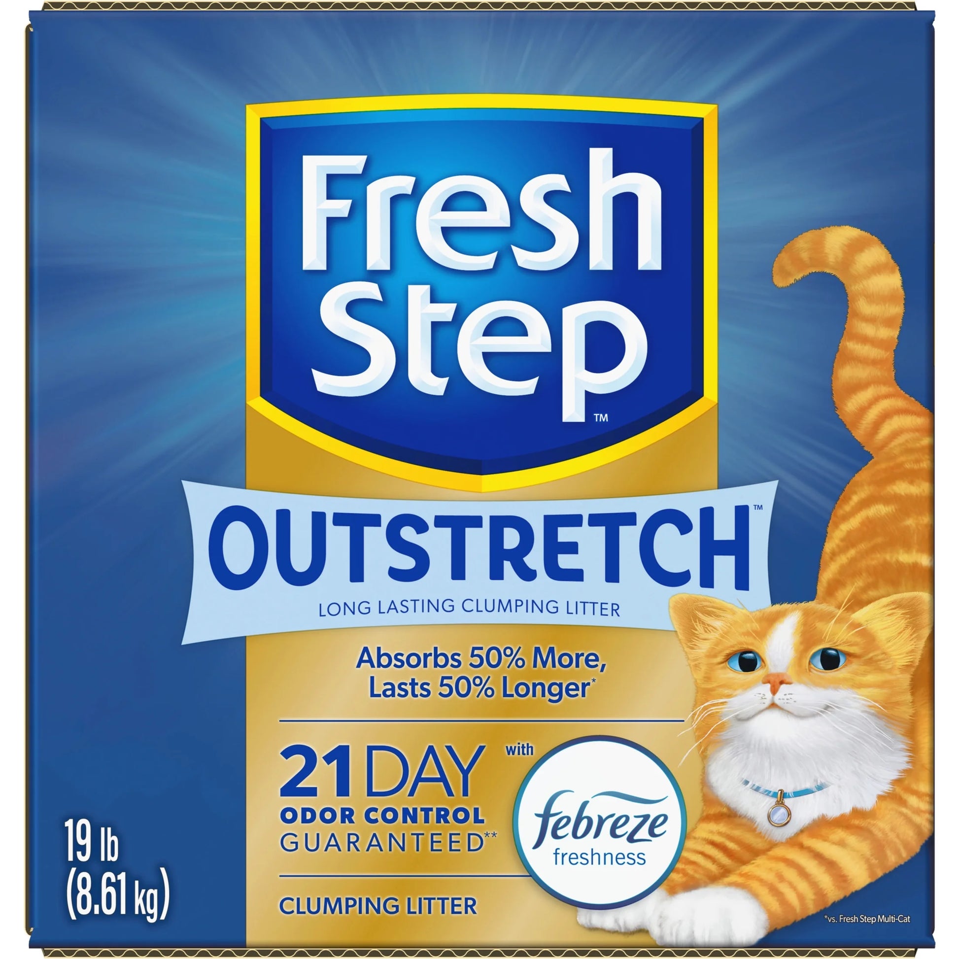 Outstretch Long Lasting Concentrated Clumping Cat Litter with Febreze Freshness, 19 Lbs