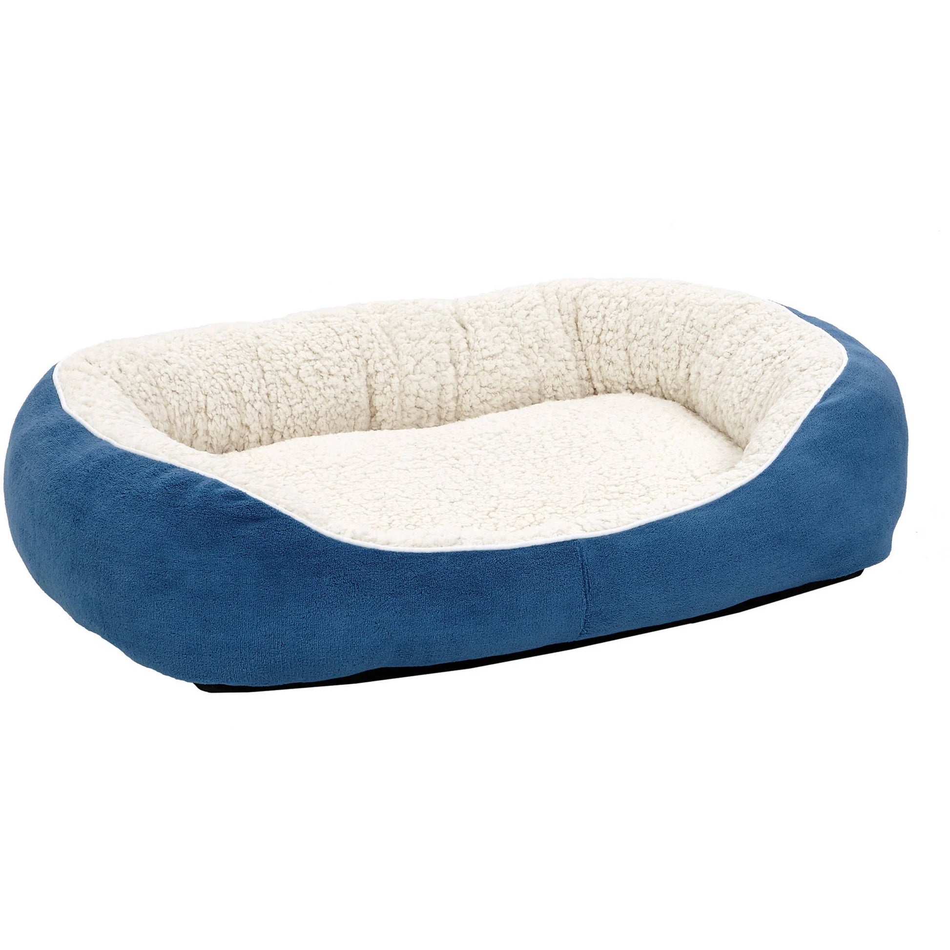 Midwest Homes for Pets Overstuffed Micro-Terry Cuddle Pet Bed for Medium Dogs & Cats, Blue