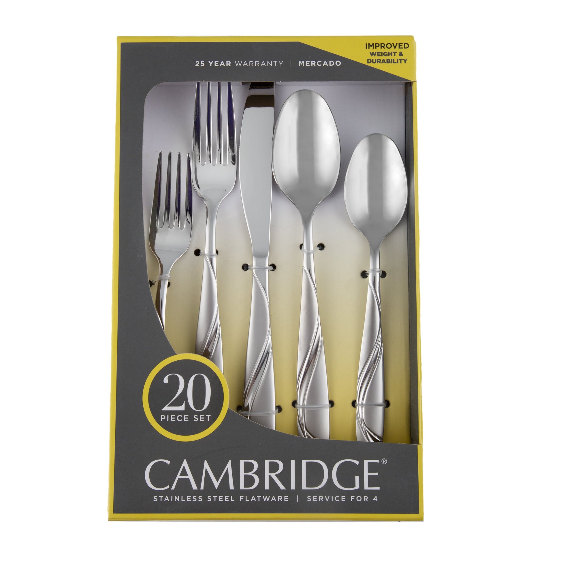 Cambridge Mercado Sand 20-Piece Stainless Steel Flatware Set (Service for 4)