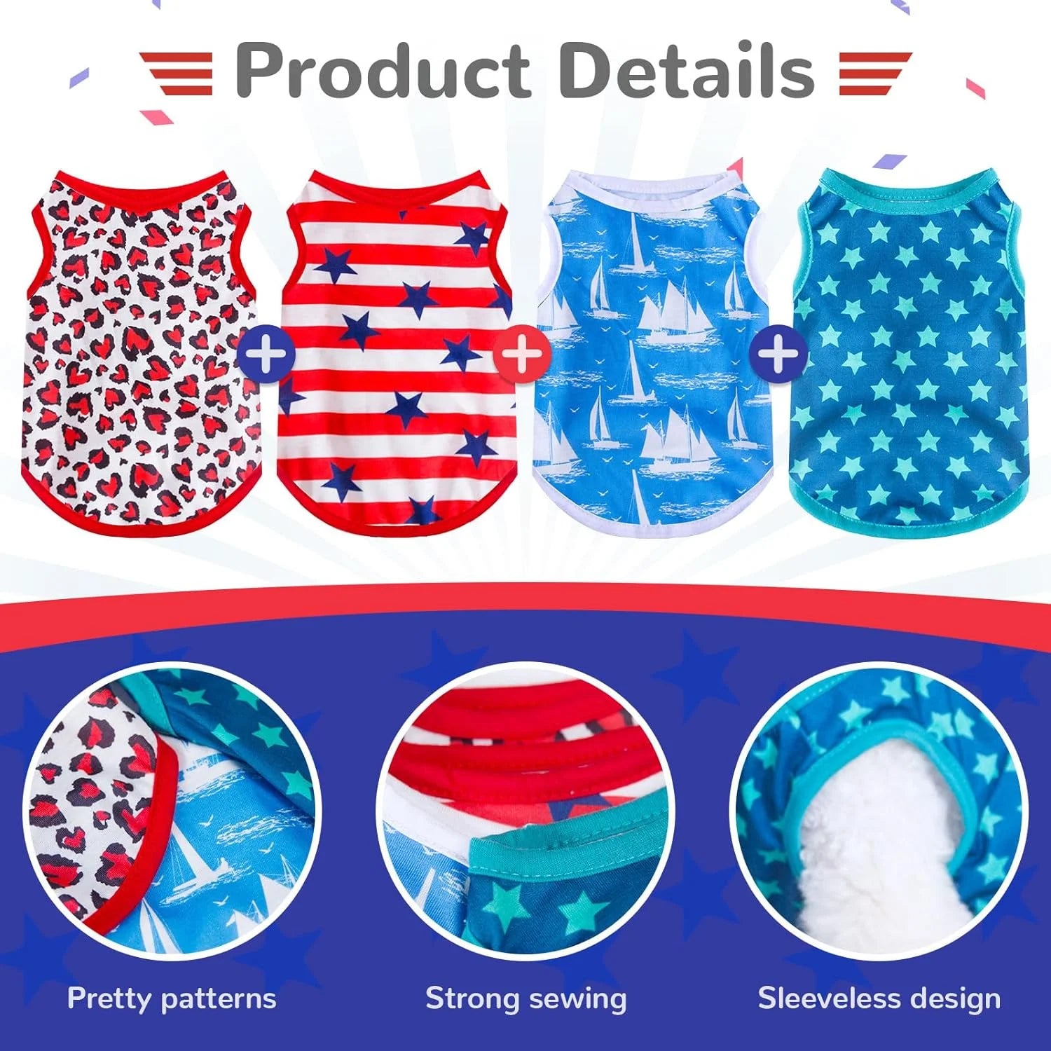 Breathable Dog T-Shirts for Small Pets - Sleeveless Spring/Summer Apparel for Dogs and Cats