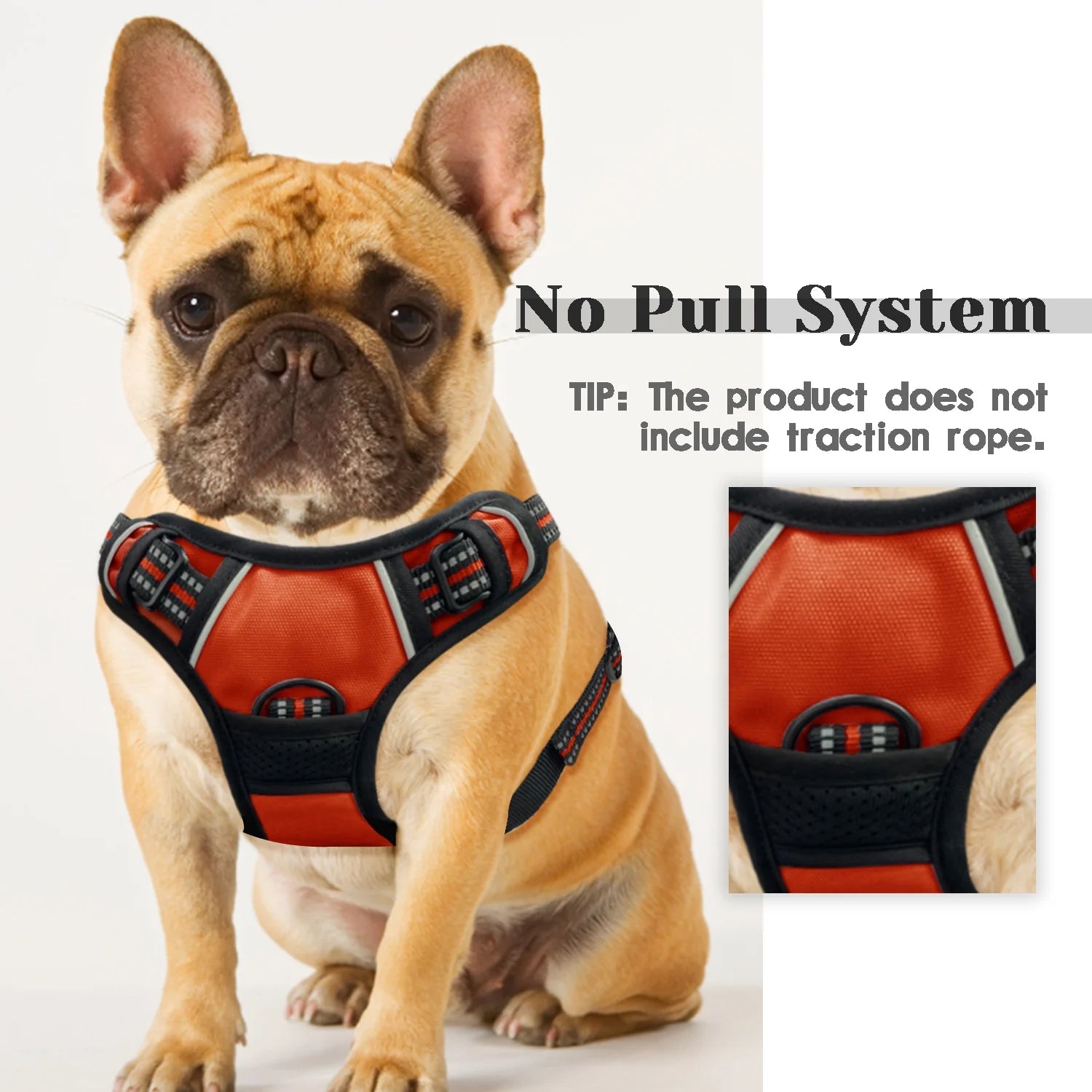 Adjustable No-Pull Dog Harness with Breathable Padded Vest and Reflective Safety Features, Easy Control Handle for Small to Large Dogs, Orange, XL