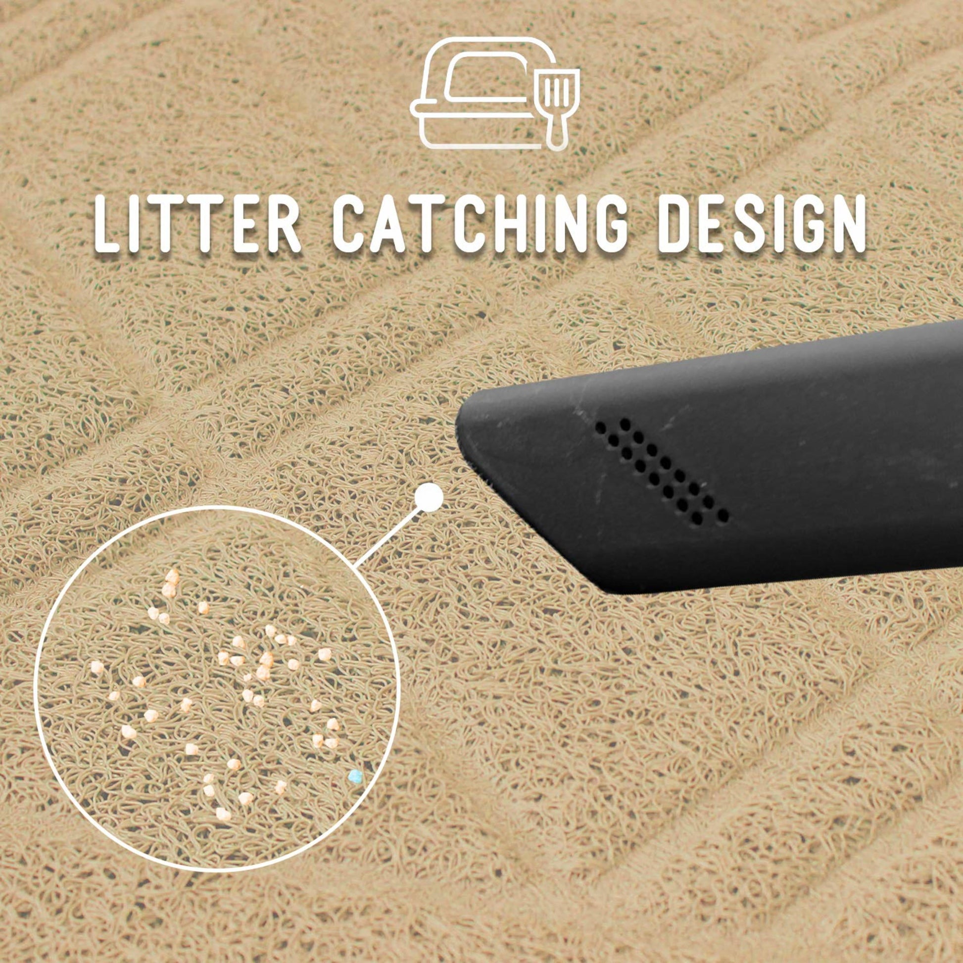 Cat Litter Mat 35" X 42" Beige Cat Mat for Litter Mat