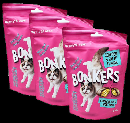 Seafood Flavor Crunchy Cat Treats, 6.3 oz (Pack of 3)