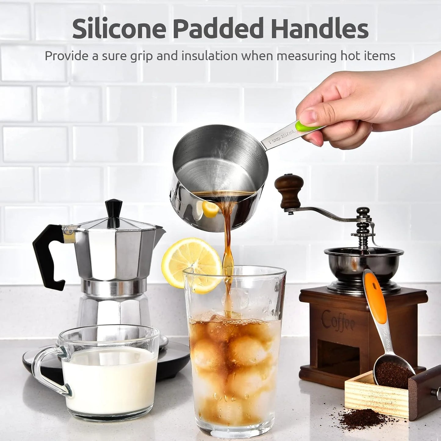 Stainless Steel Measuring Cups and Spoons Set, Kitchen Baking Tools, Dishwasher Safe(13 Pcs)