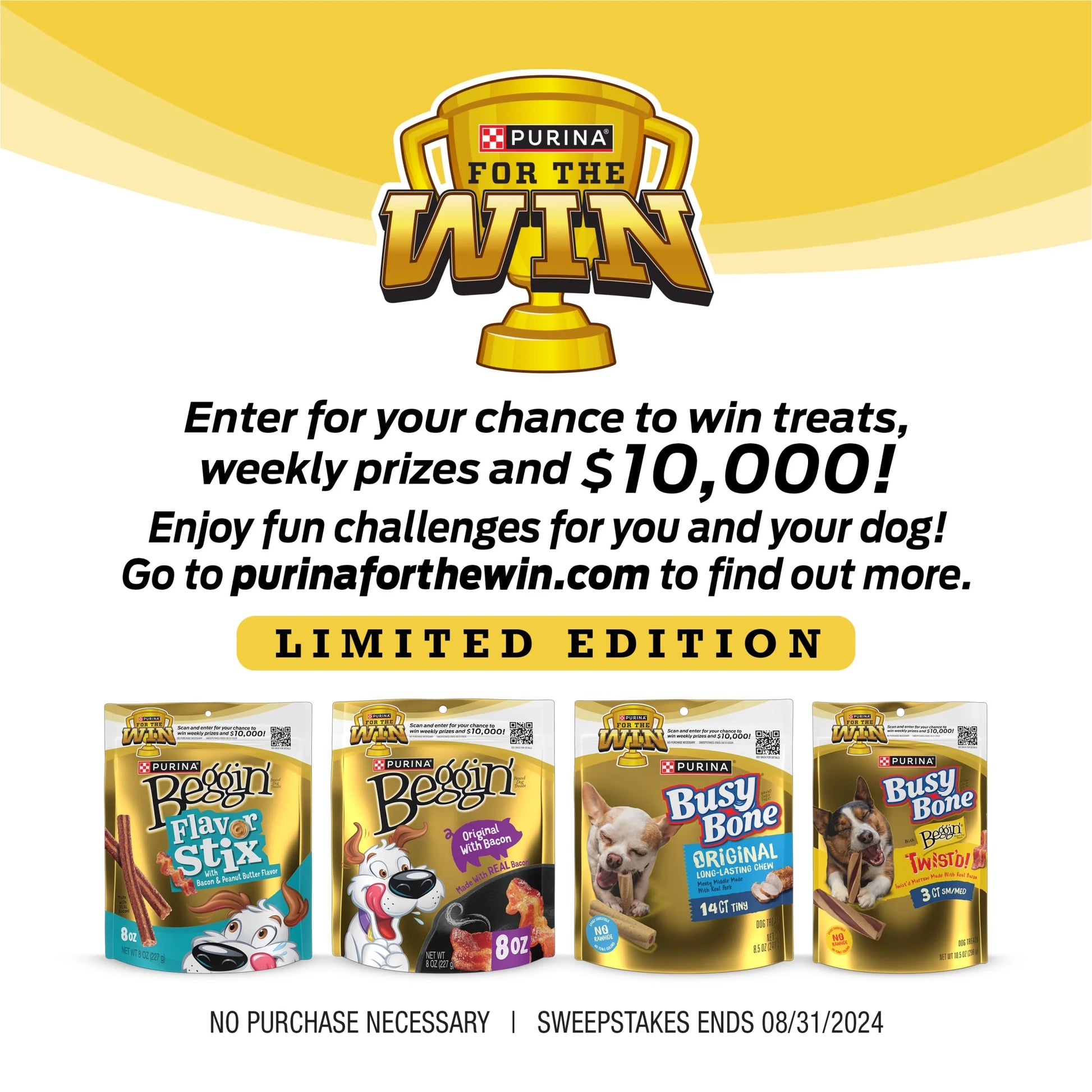 Purina  Flavor Stix Dog Treats with Real Bacon and Peanut Butter, 40 oz Pouch