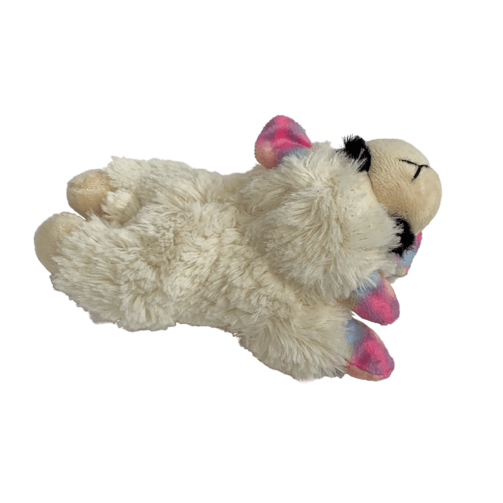 Small Plush Lamb Chop Dog Toy in Pastel Colors