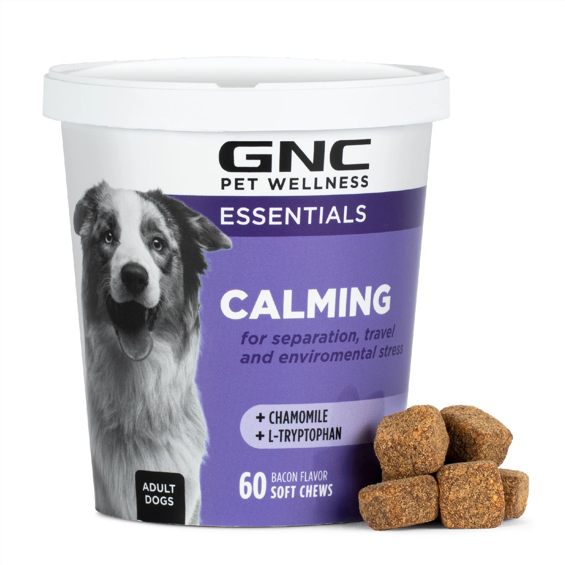 Pet Wellness Essentials Dog Calming & Relaxation for Stress Support Bacon Flavor Chews 60 Ct