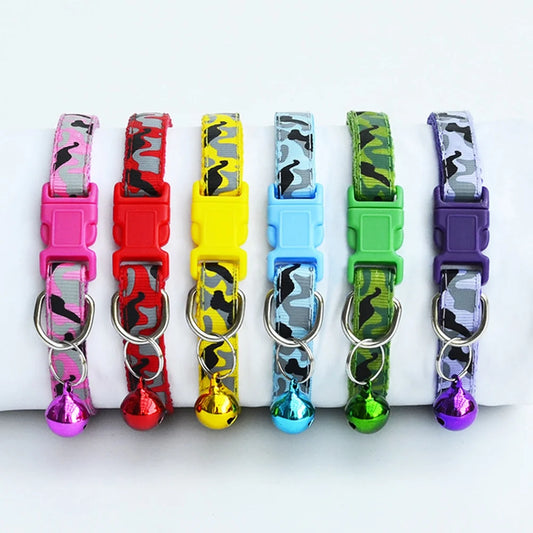 Adjustable Camo Dog Collar for Male Dogs, Colorful Polyester Design for Small to Medium Breeds