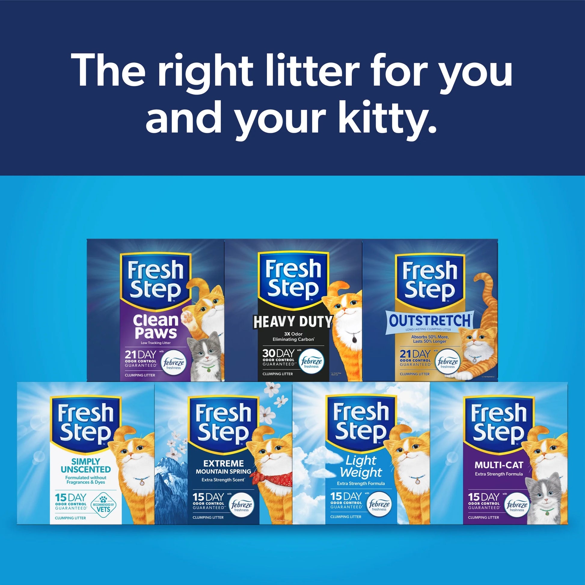 Outstretch Long Lasting Concentrated Clumping Cat Litter with Febreze Freshness, 19 Lbs