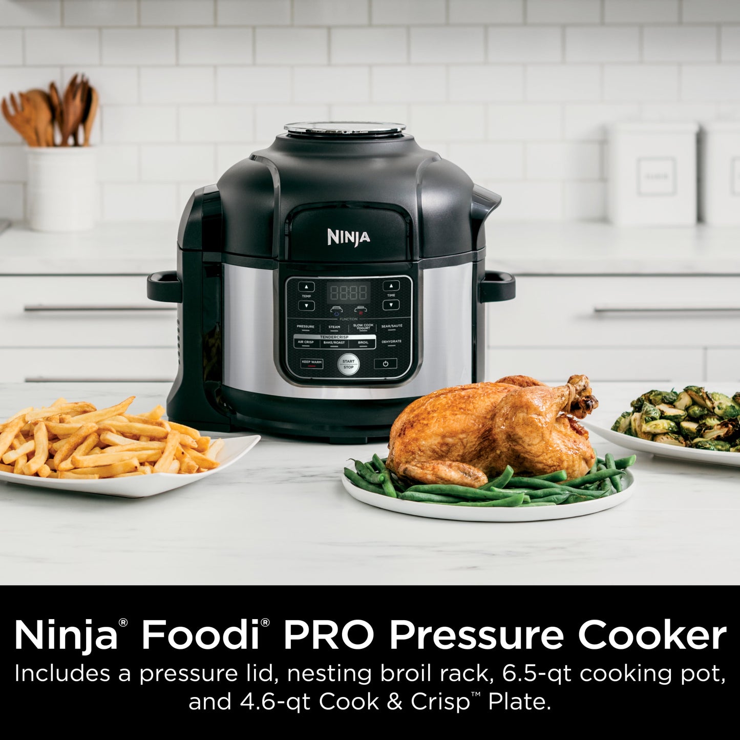 Foodi 10-In-1 Multi-Cooker, 6.5 Quart, Pressure Cooker & Air Fryer, Stainless Steel, OS300