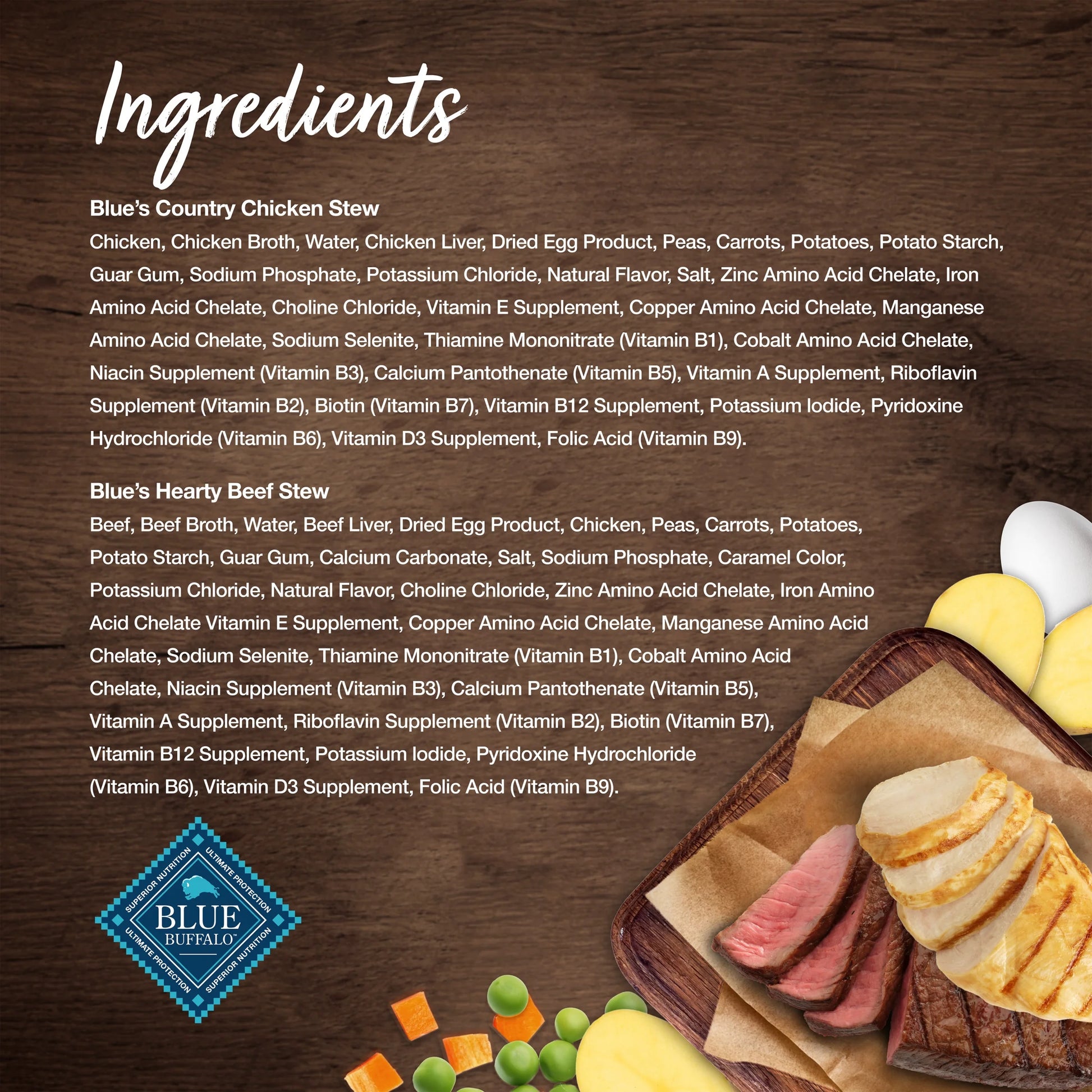 Blue's Stew Natural Wet Dog Food Variety Pack, Hearty Beef and Country Chicken, 12.5 oz Cans (6 Count - 3 of Each Flavor)