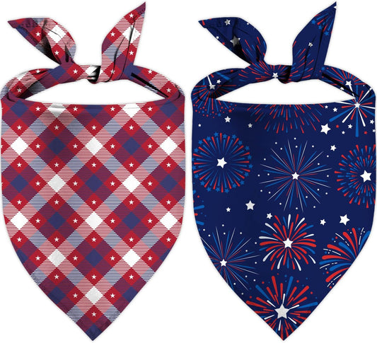 4Th of July Dog Bandanas, Adjustable American Flag Holiday Party Pet Decorations