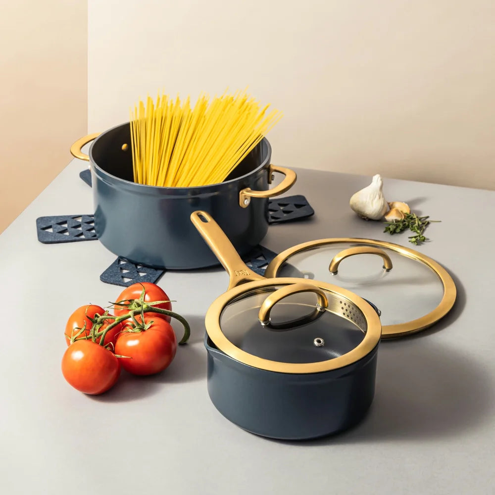 12-Piece Non-Stick Supreme Collection Cookware Set, Pots and Pans Set - Atlantic Blue