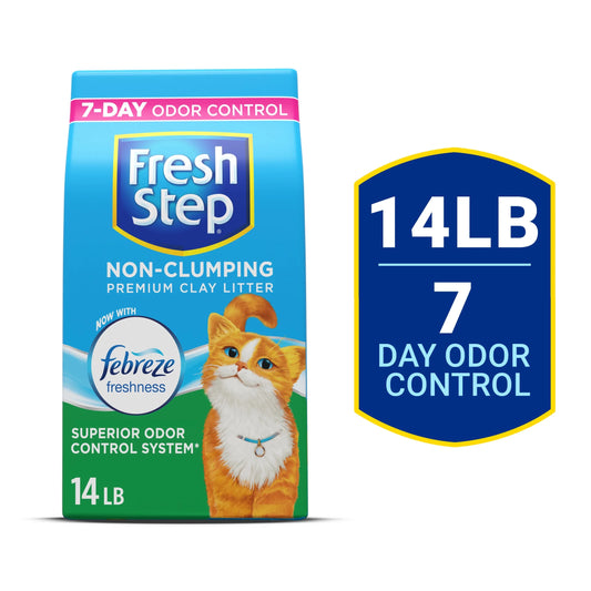 Non-Clumping Scented Premium Cat Litter with Febreze Freshness, 14 Lbs