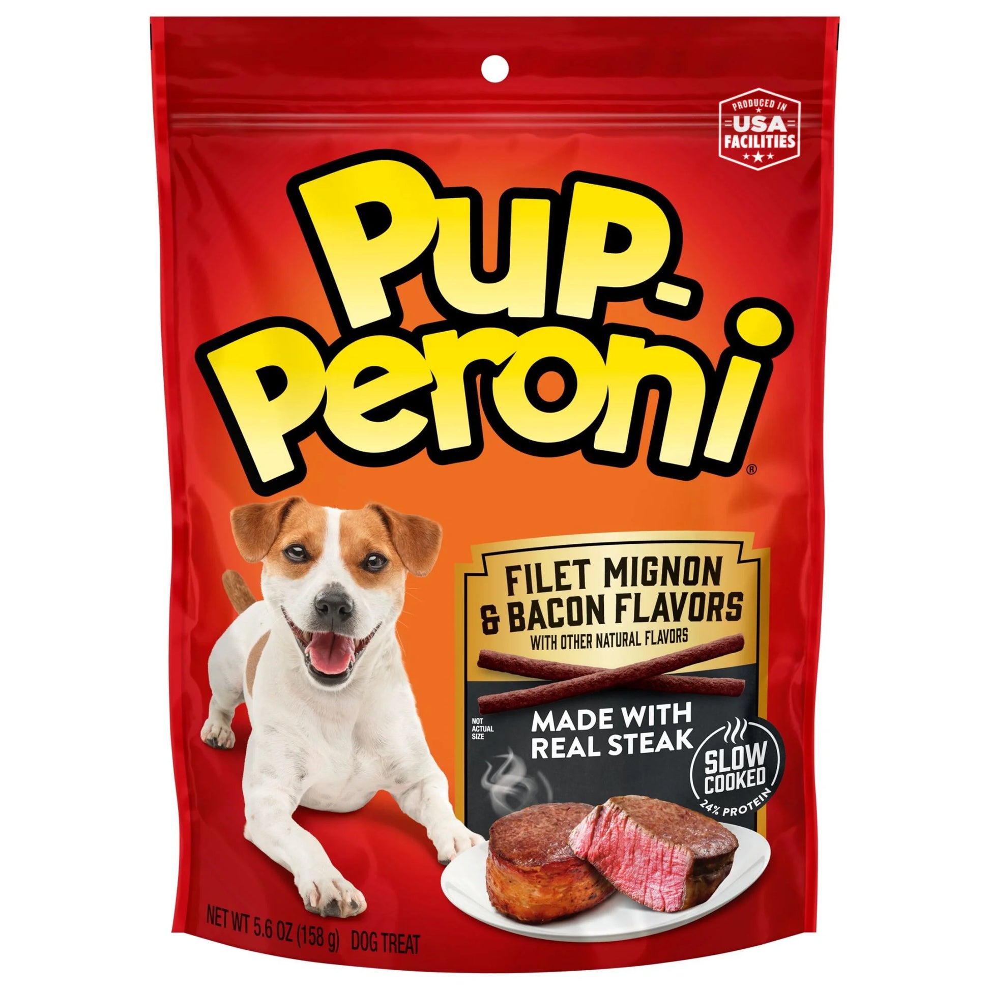 Pup Peroni Filet Mignon and Bacon Flavor Dog Treats, 5.6 oz Bag