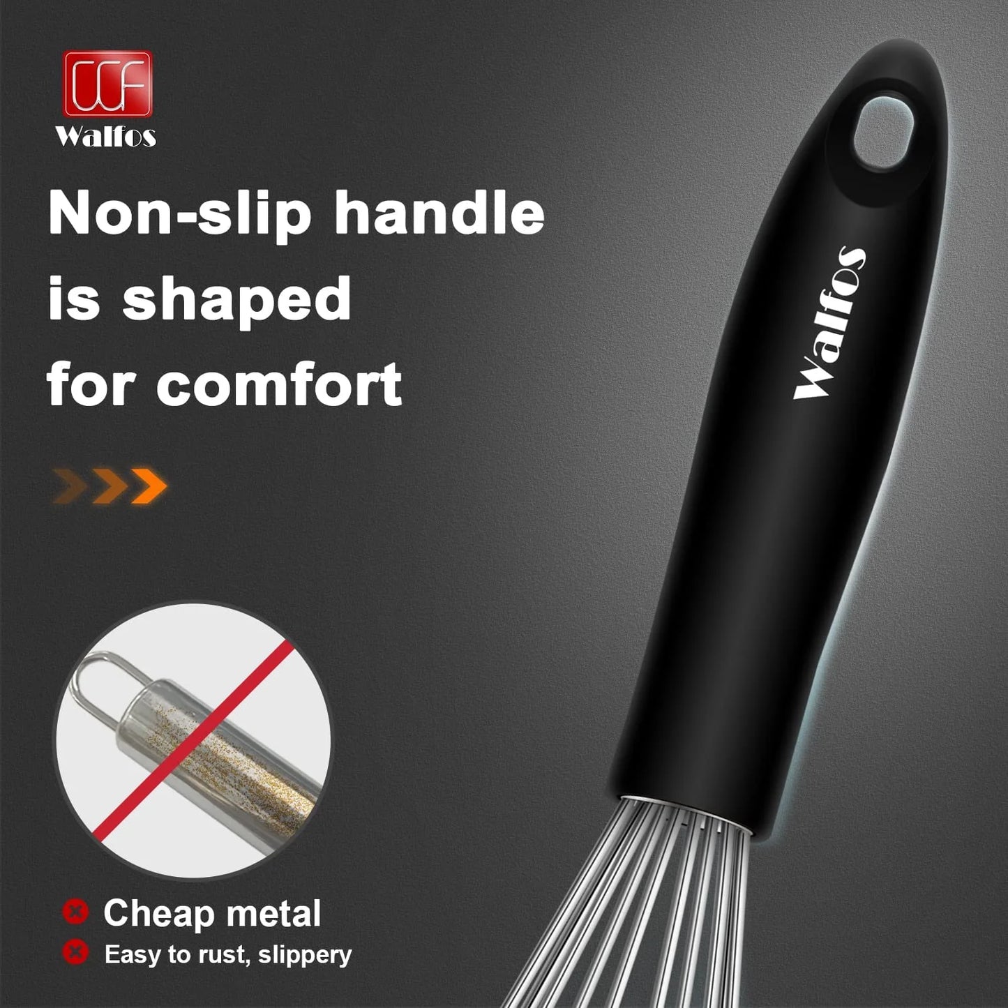 Stainless Steel Wire Whisk Set - 3 Packs Balloon Whisk, Thick Wire Wisk , Strong Handles, Egg Frother for Cooking, Blending, Whisking, Beating and Stirring (7"+9"+11")