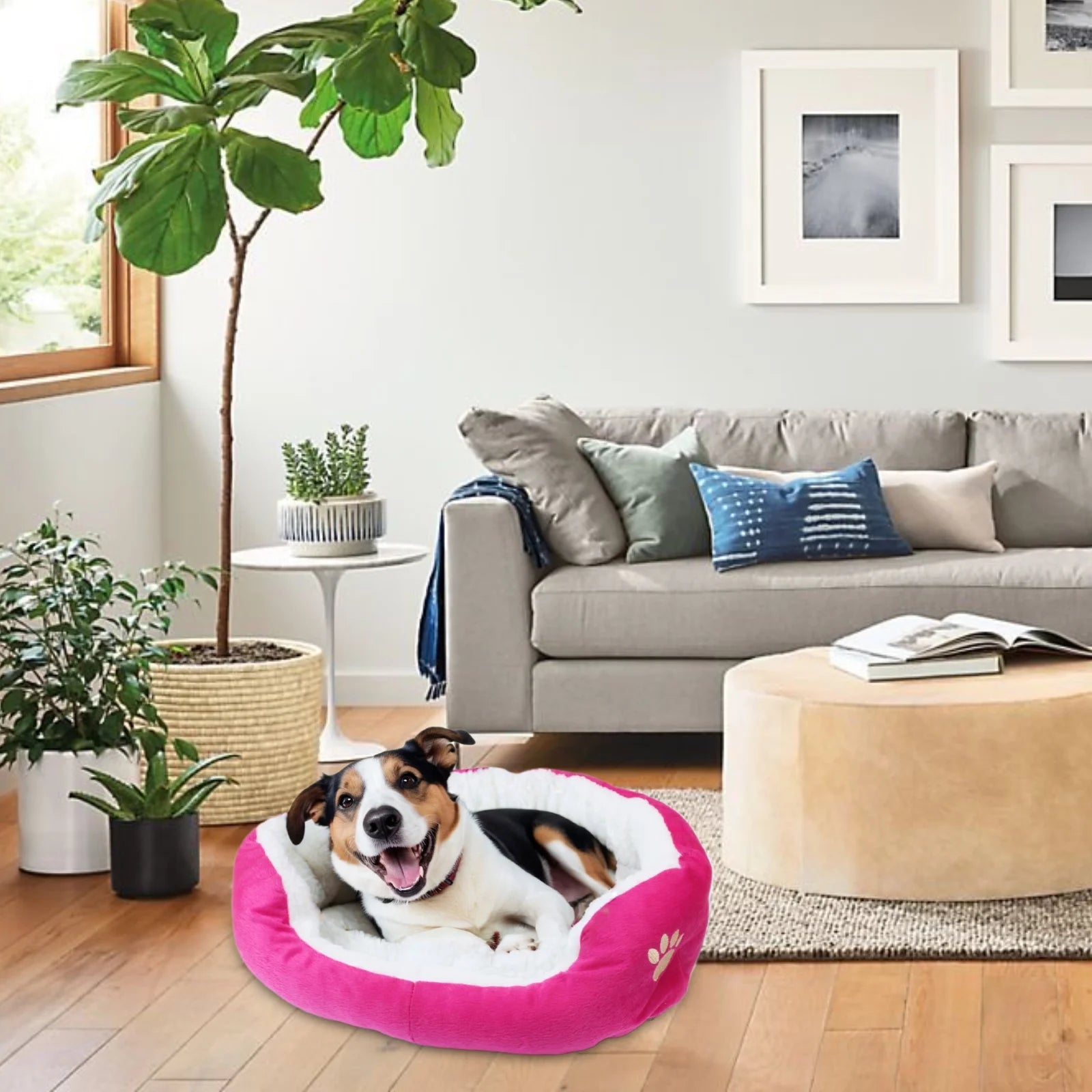 Dog Beds for Small Dogs Puppy Bed Pet Cats Bed with Removable Cushion for Indoor Cats Dogs