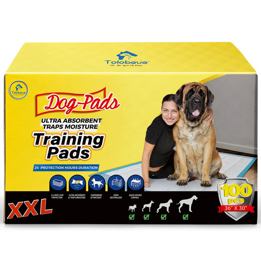 Dog Training Pads, XXL, 30 in X 36 In, 100 Count Disposable Dog Puppy Pee Pads