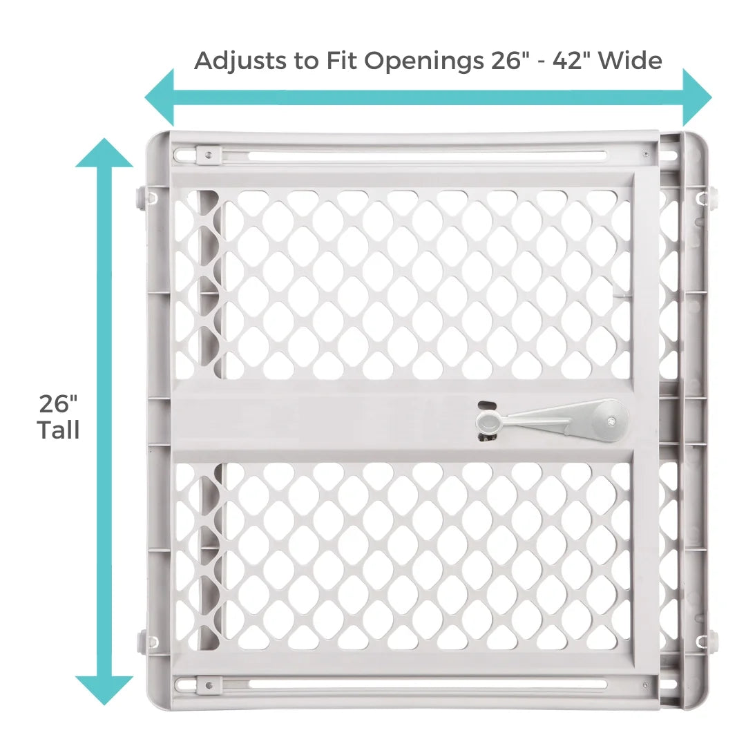 Supergate Explorer Baby Safety Gate, 26"-42", Gray Plastic